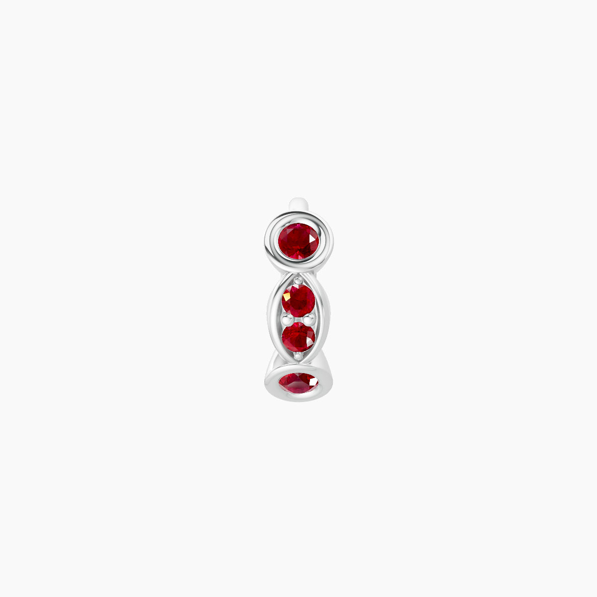 Epona | 18k White Gold 5 mm Ruby Hoop Piercing