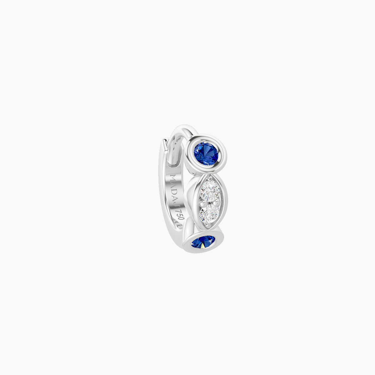 Epona | 18k White Gold 5 mm Sapphire & Diamond Hoop Piercing