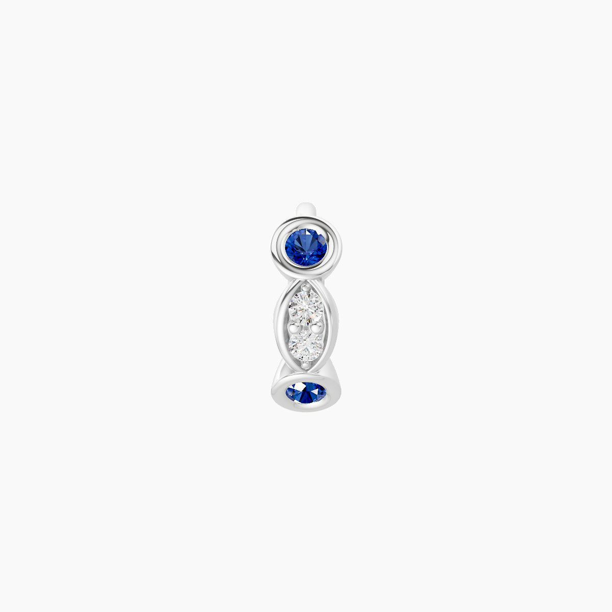Epona | 18k White Gold 5 mm Sapphire & Diamond Hoop Piercing