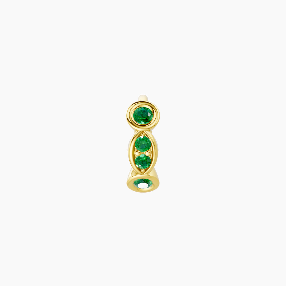 Epona | 18k Yellow Gold 5 mm Emerald Hoop Piercing