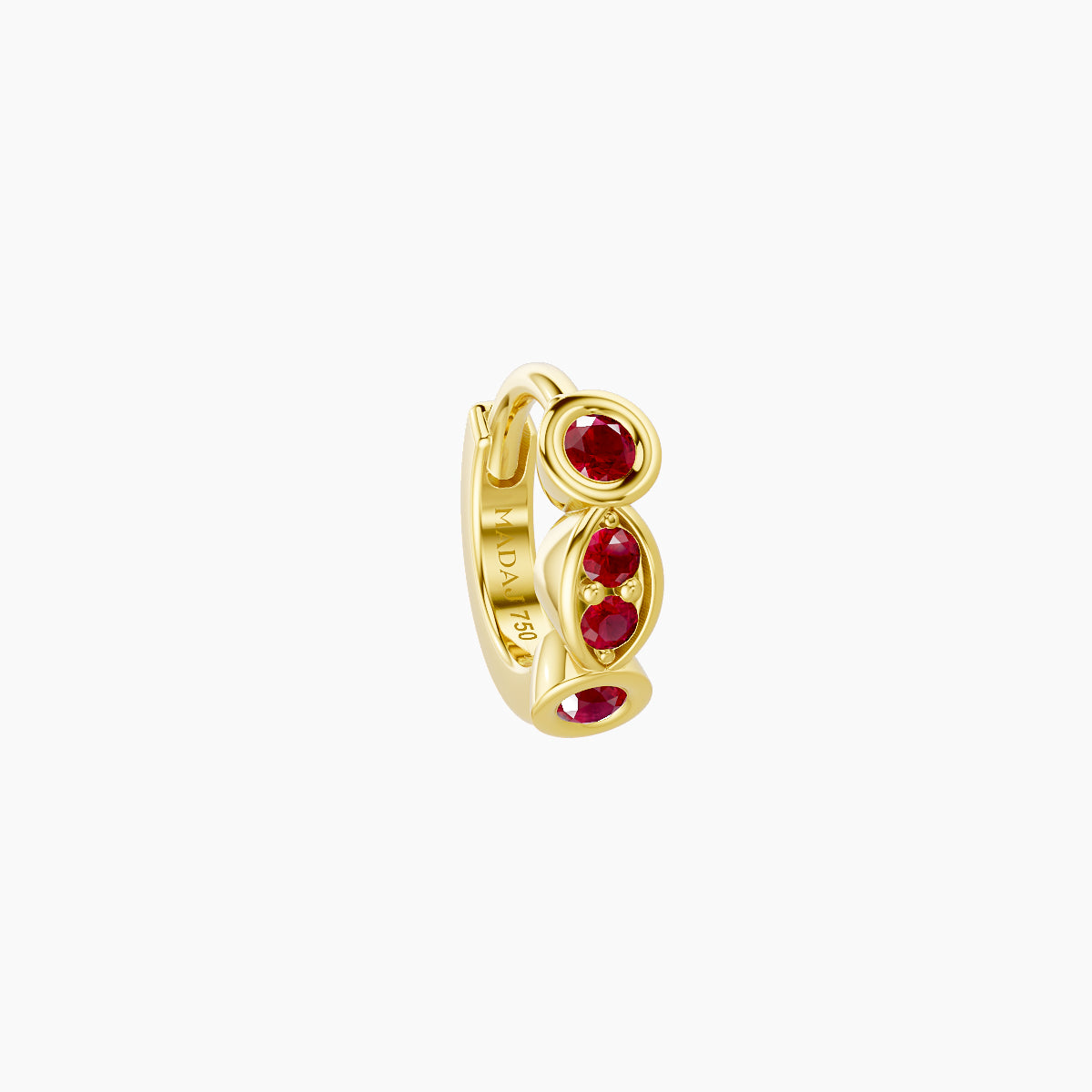 Epona | 18k Yellow Gold 5 mm Ruby Hoop Piercing