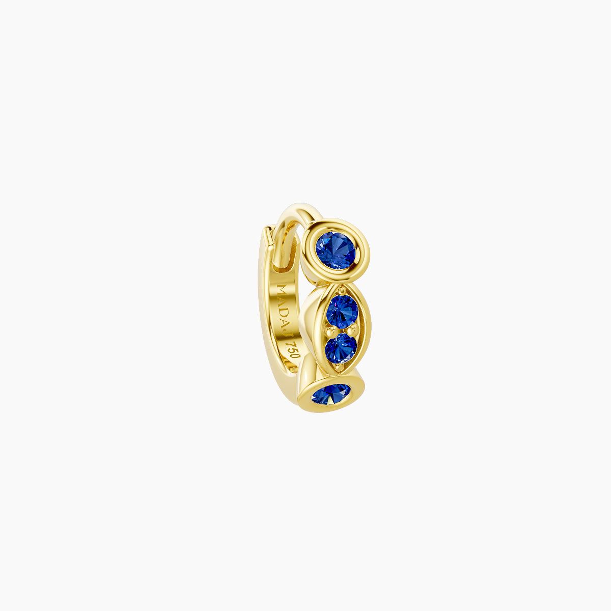 Epona | 18k Yellow Gold 5 mm Sapphire Hoop Piercing