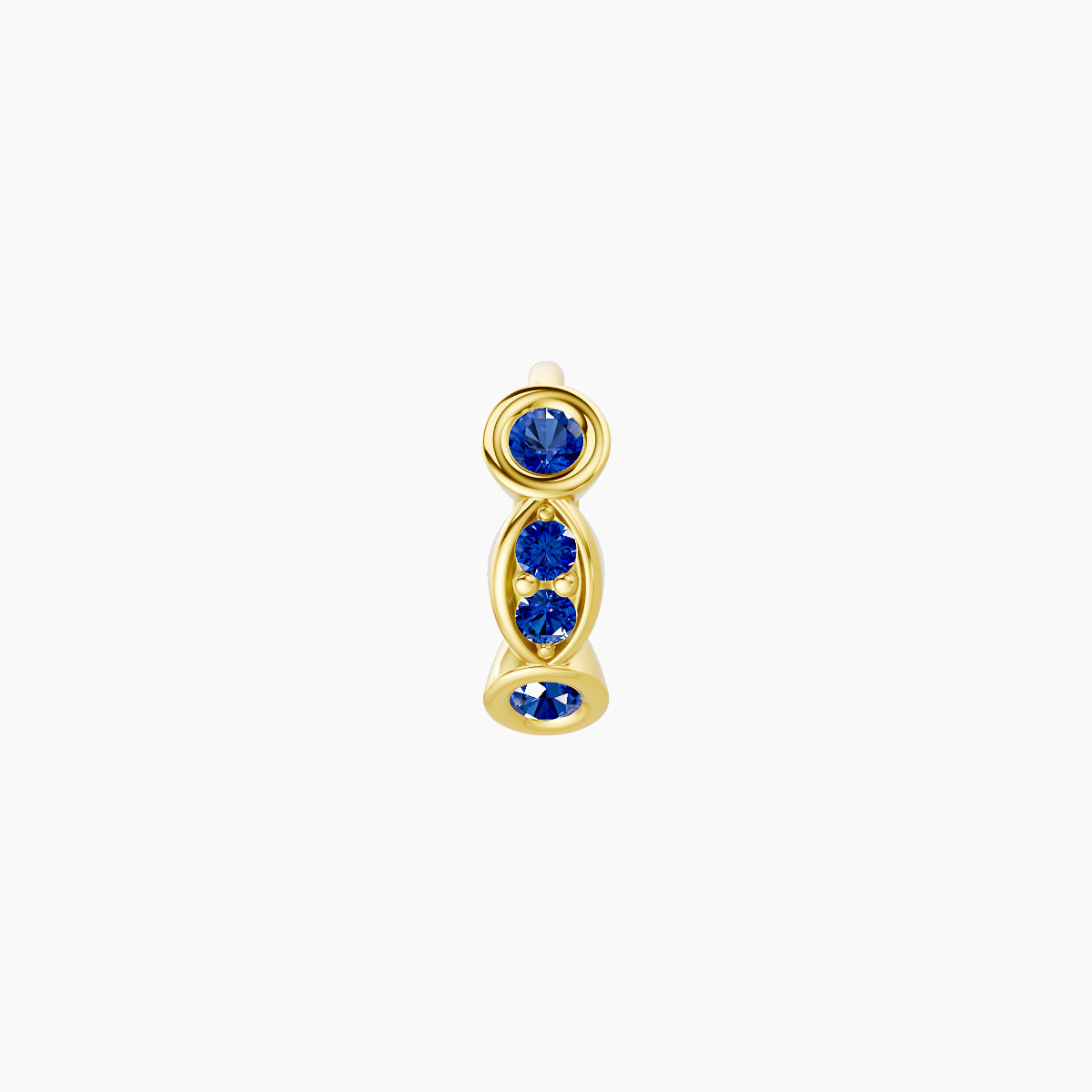Epona | 18k Yellow Gold 5 mm Sapphire Hoop Piercing