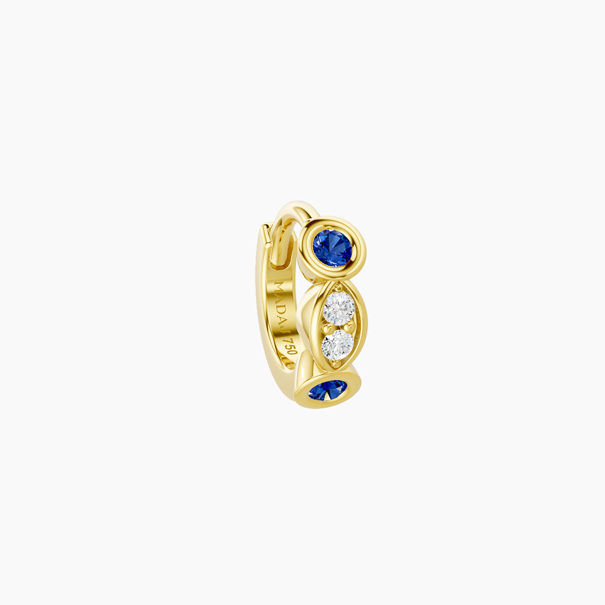 Epona | 18k Yellow Gold 5 mm Sapphire & Diamond Hoop Piercing