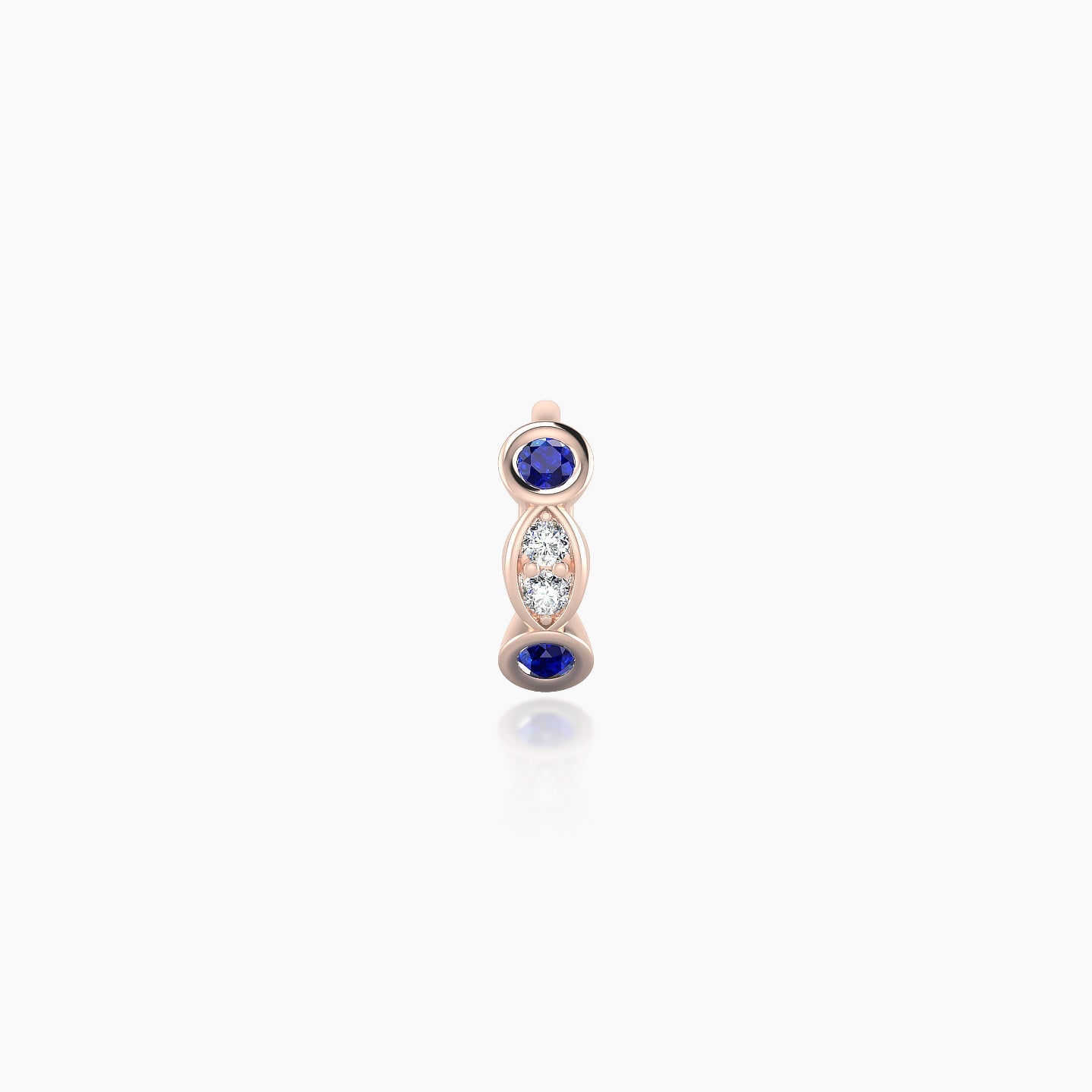 Epona | 18k Rose Gold 5 mm Sapphire & Diamond Hoop Piercing