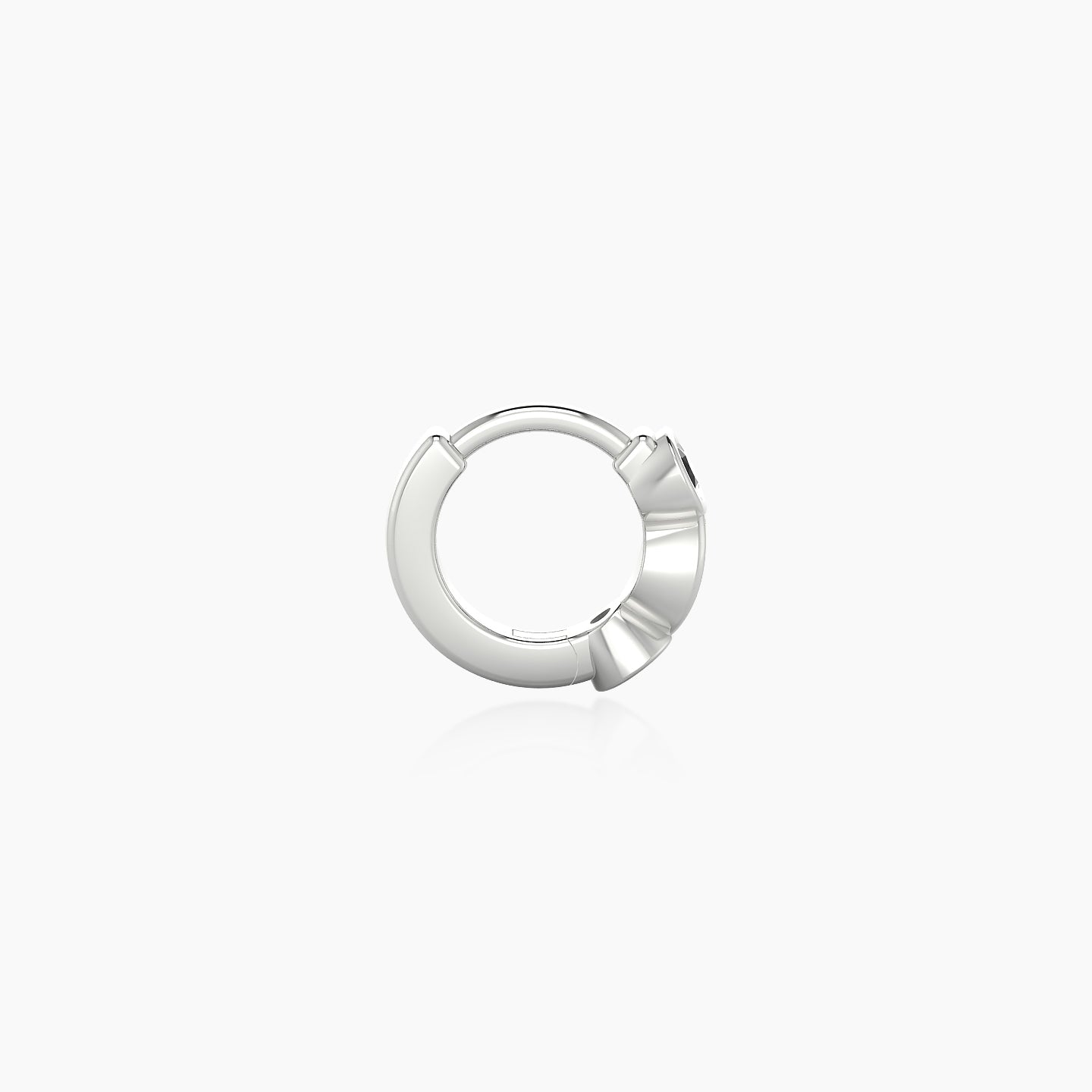 Epona | 18k White Gold 5 mm Black Diamond Hoop Piercing