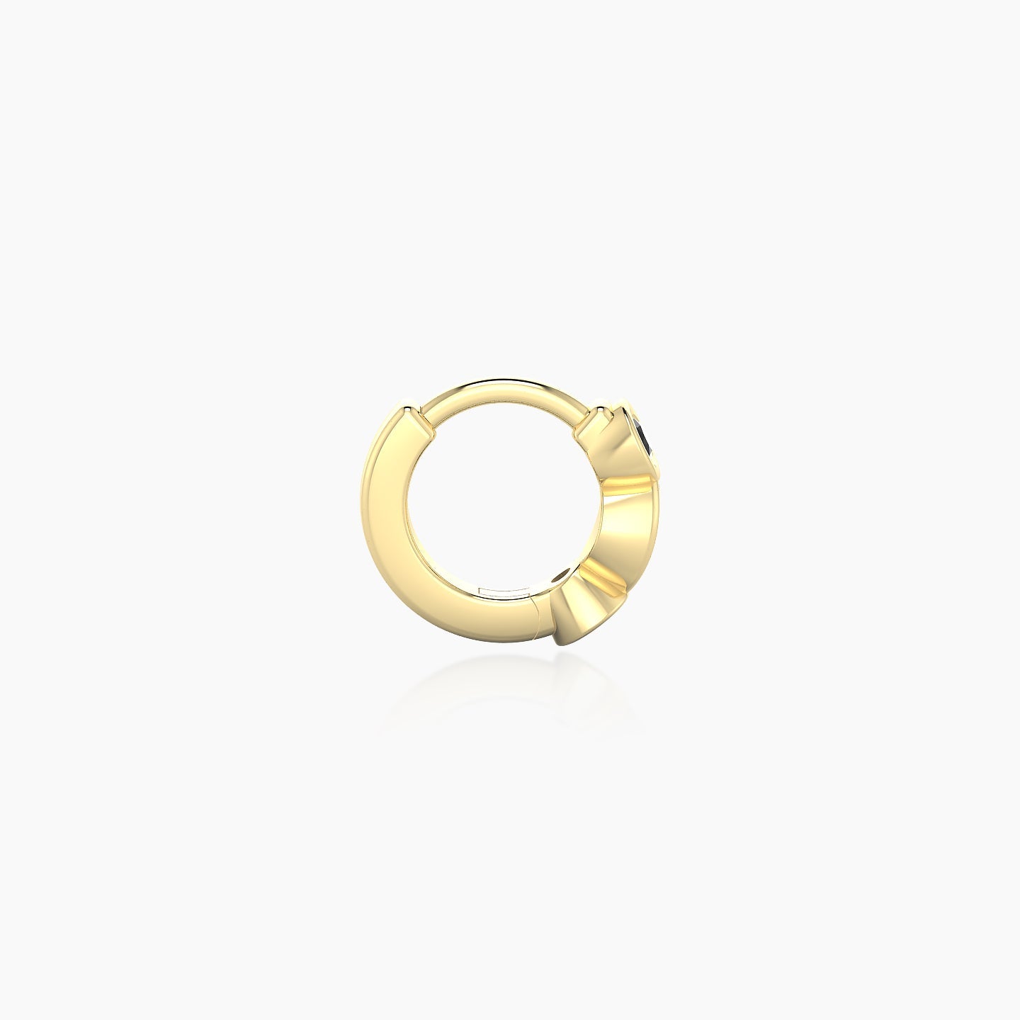 Epona | 18k Yellow Gold 5 mm Black Diamond & Diamond Hoop Piercing
