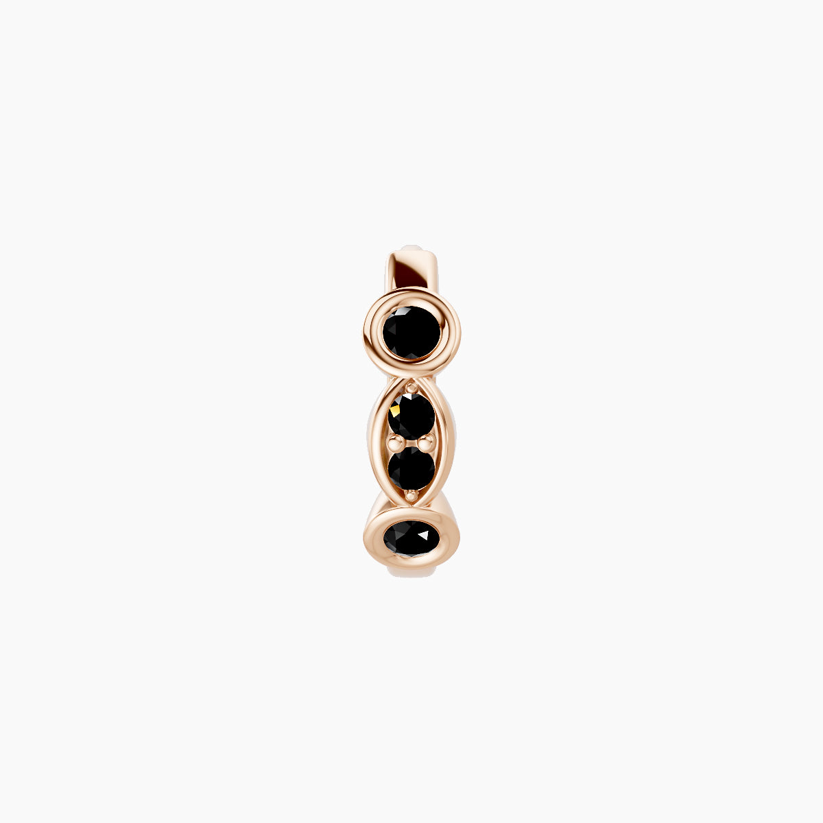 Epona | 18k Rose Gold 6.5 mm Black Diamond Hoop Piercing