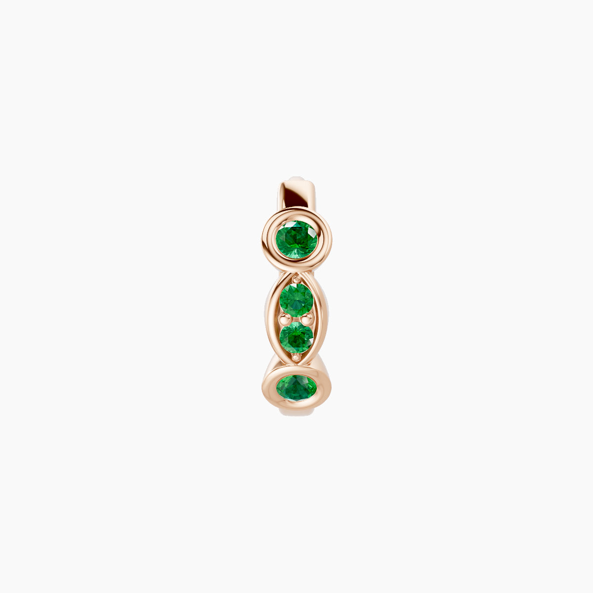 Epona | 18k Rose Gold 6.5 mm Emerald Hoop Piercing