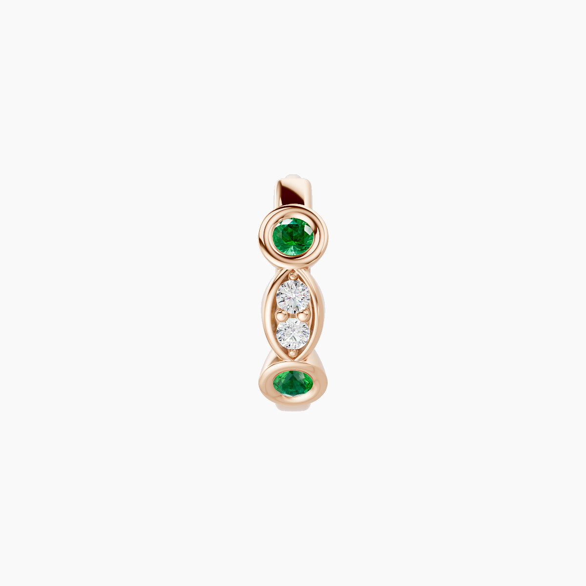 Epona | 18k Rose Gold 6.5 mm Emerald & Diamond Hoop Piercing