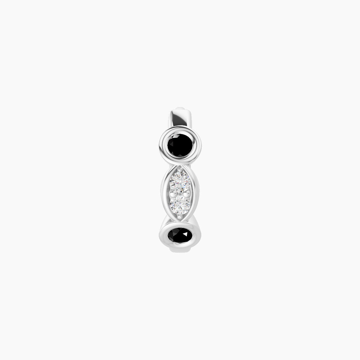 Epona | 18k White Gold 6.5 mm Black Diamond & Diamond Hoop Piercing
