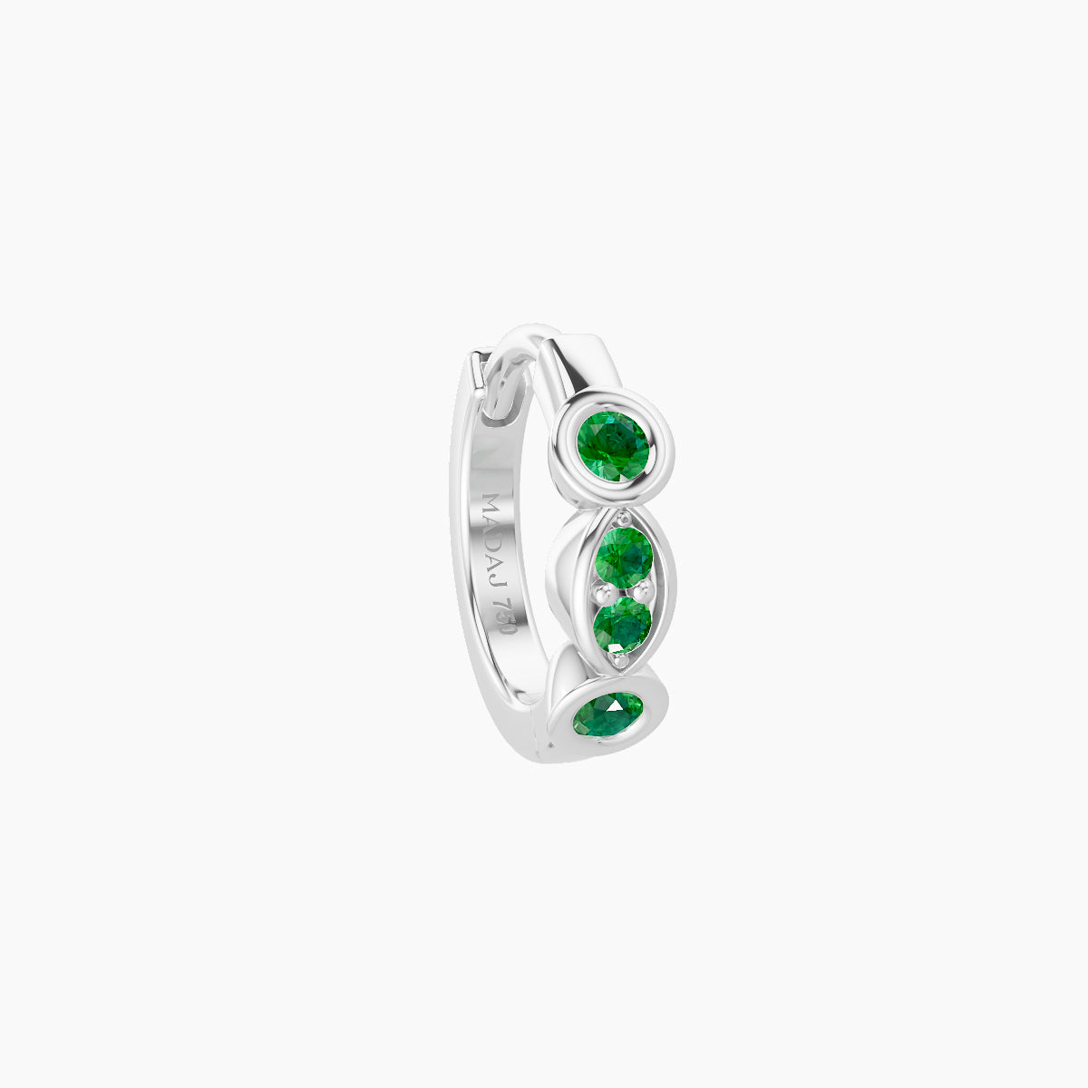 Epona | 18k White Gold 6.5 mm Emerald Hoop Piercing