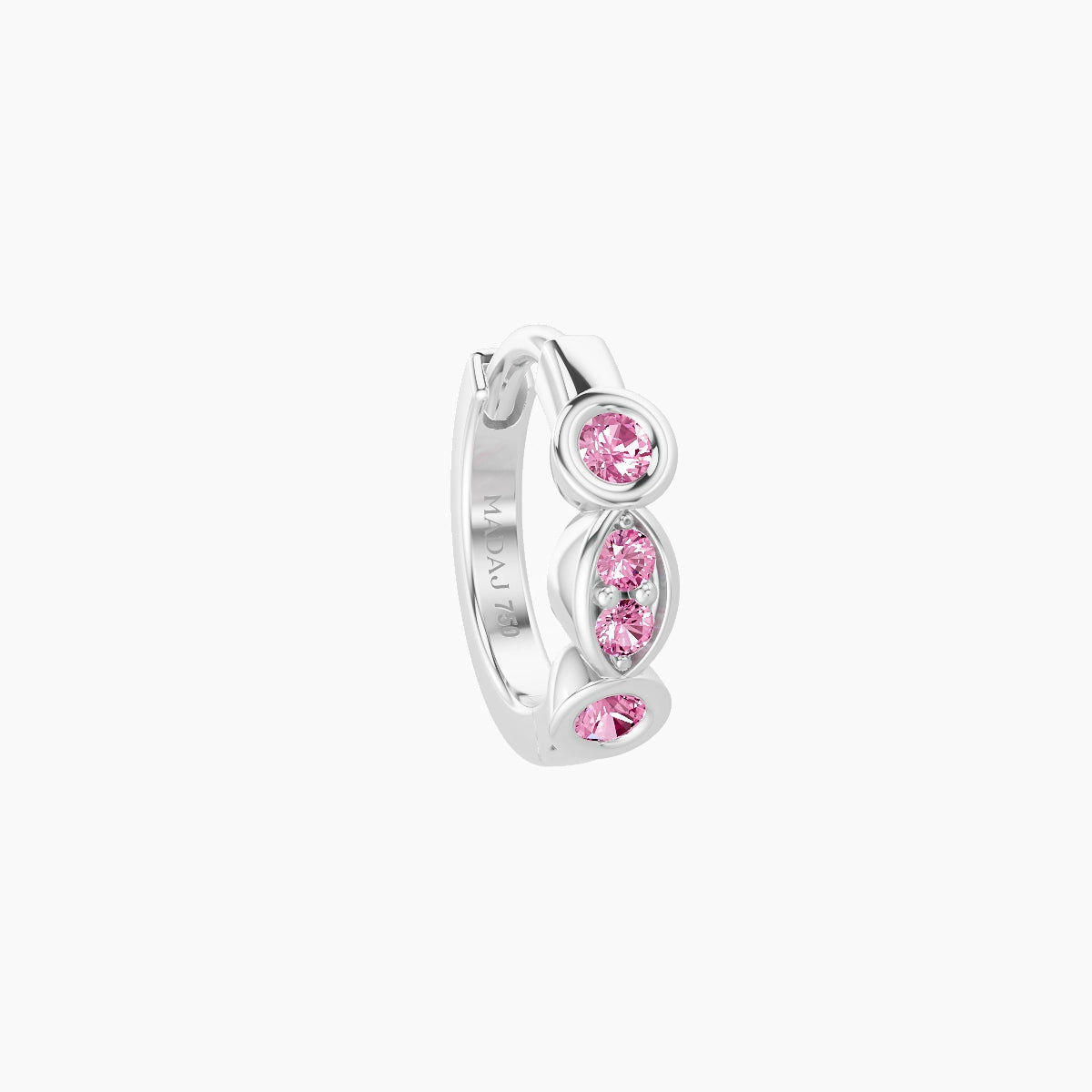 Epona | 18k White Gold 6.5 mm Pink Sapphire Hoop Piercing