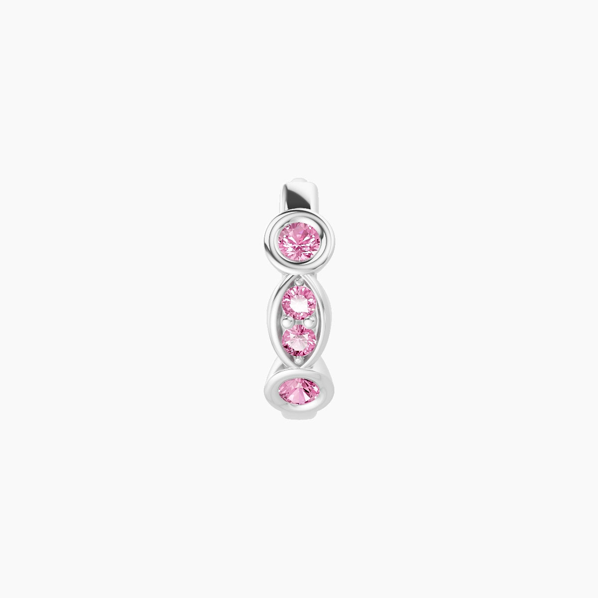 Epona | 18k White Gold 6.5 mm Pink Sapphire Hoop Piercing