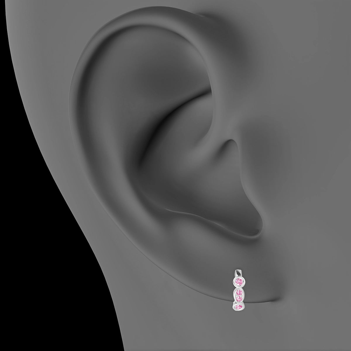 Epona | 18k White Gold 6.5 mm Pink Sapphire Hoop Piercing