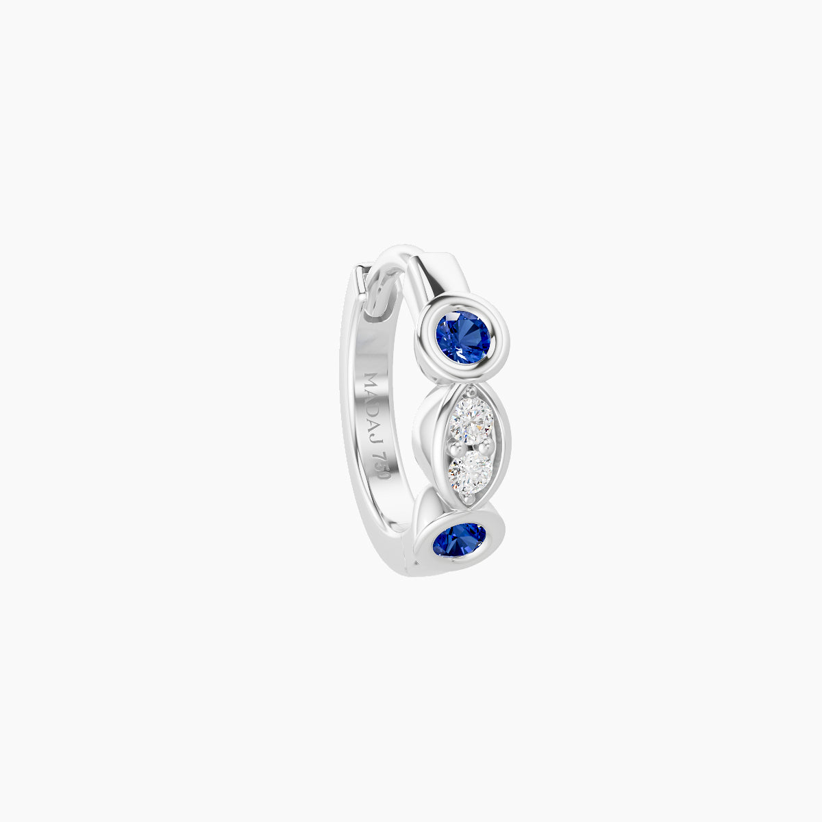Epona | 18k White Gold 6.5 mm Sapphire & Diamond Hoop Piercing