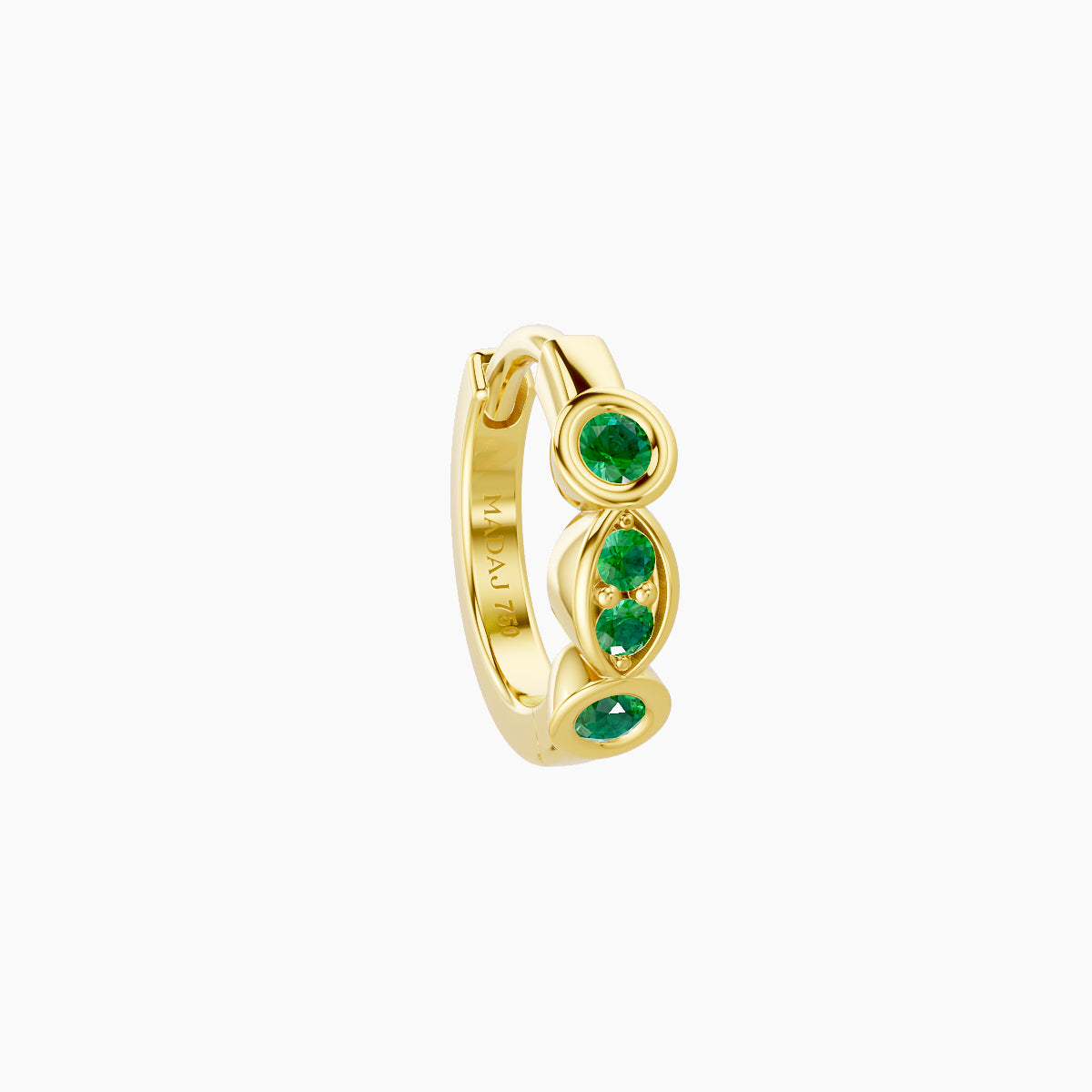 Epona | 18k Yellow Gold 6.5 mm Emerald Hoop Piercing