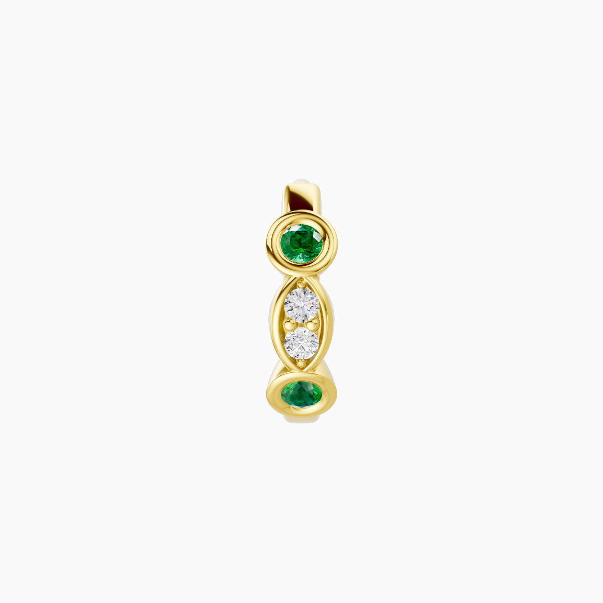 Epona | 18k Yellow Gold 6.5 mm Emerald & Diamond Hoop Piercing