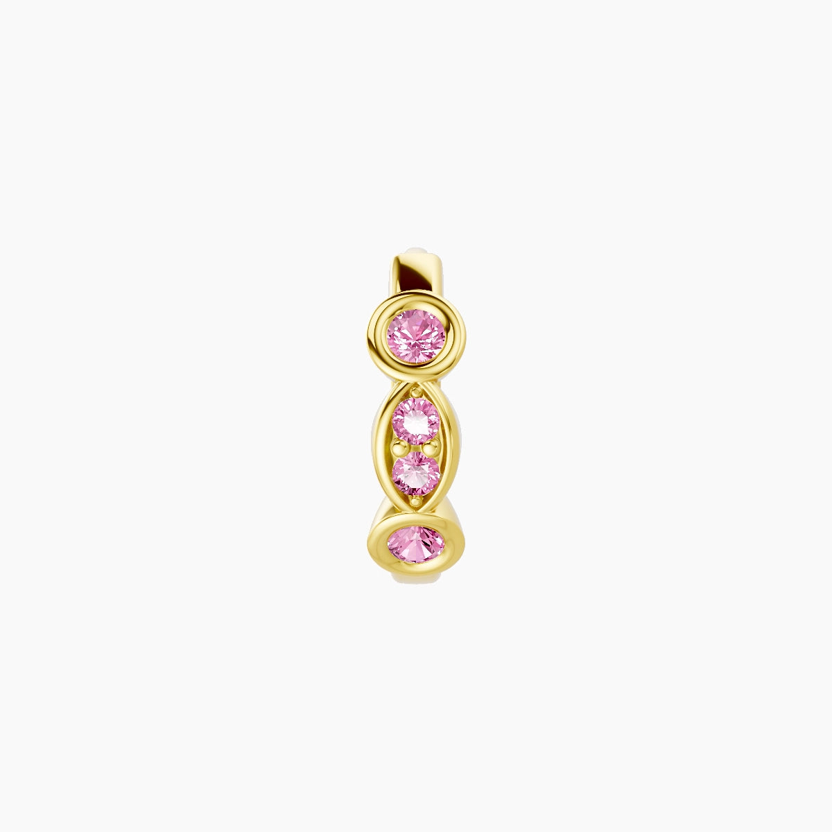 Epona | 18k Yellow Gold 6.5 mm Pink Sapphire Hoop Piercing
