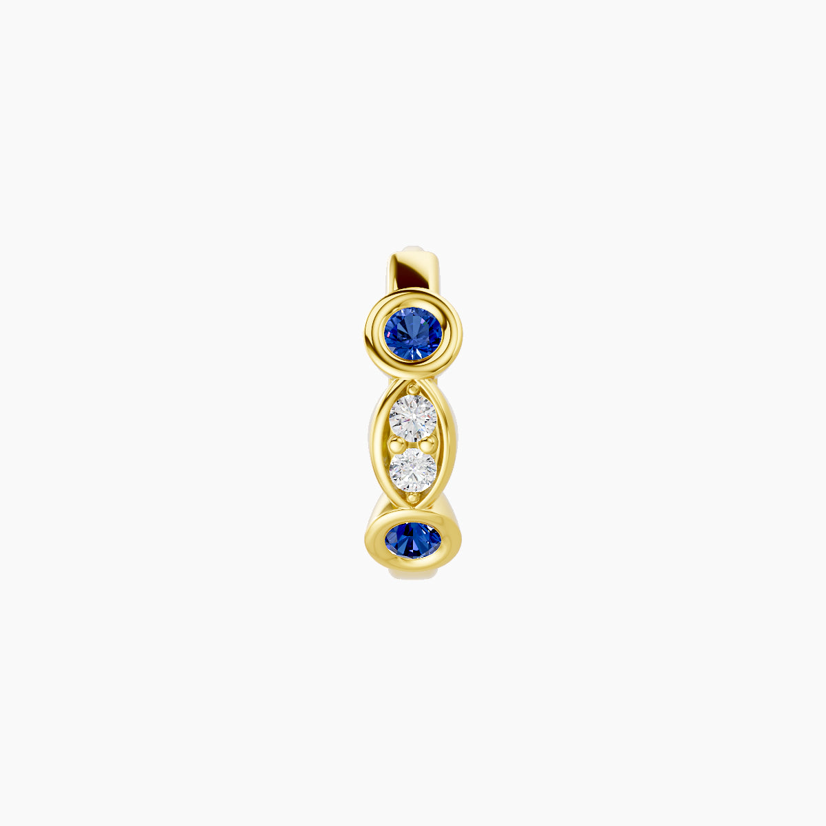 Epona | 18k Yellow Gold 6.5 mm Sapphire & Diamond Hoop Piercing