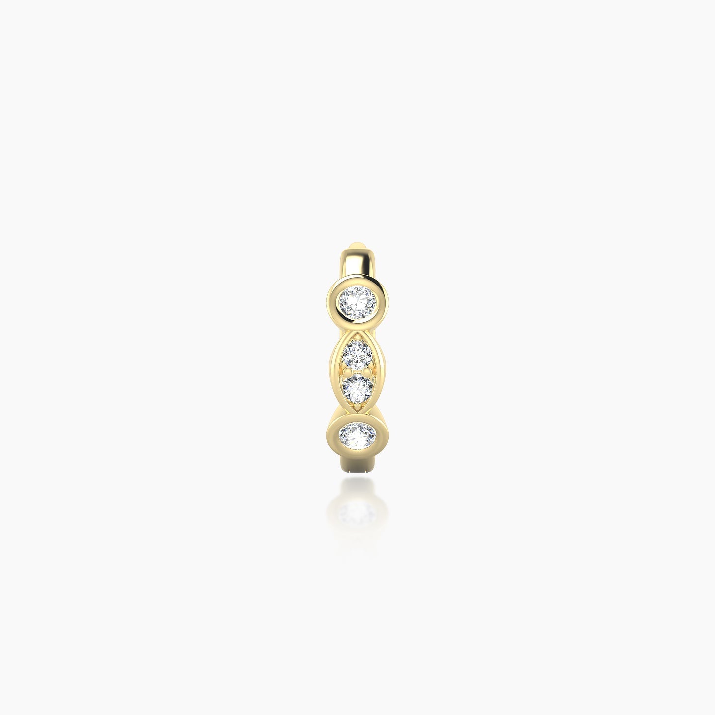 Epona | 18k Yellow Gold 6.5 mm Diamond Hoop Piercing
