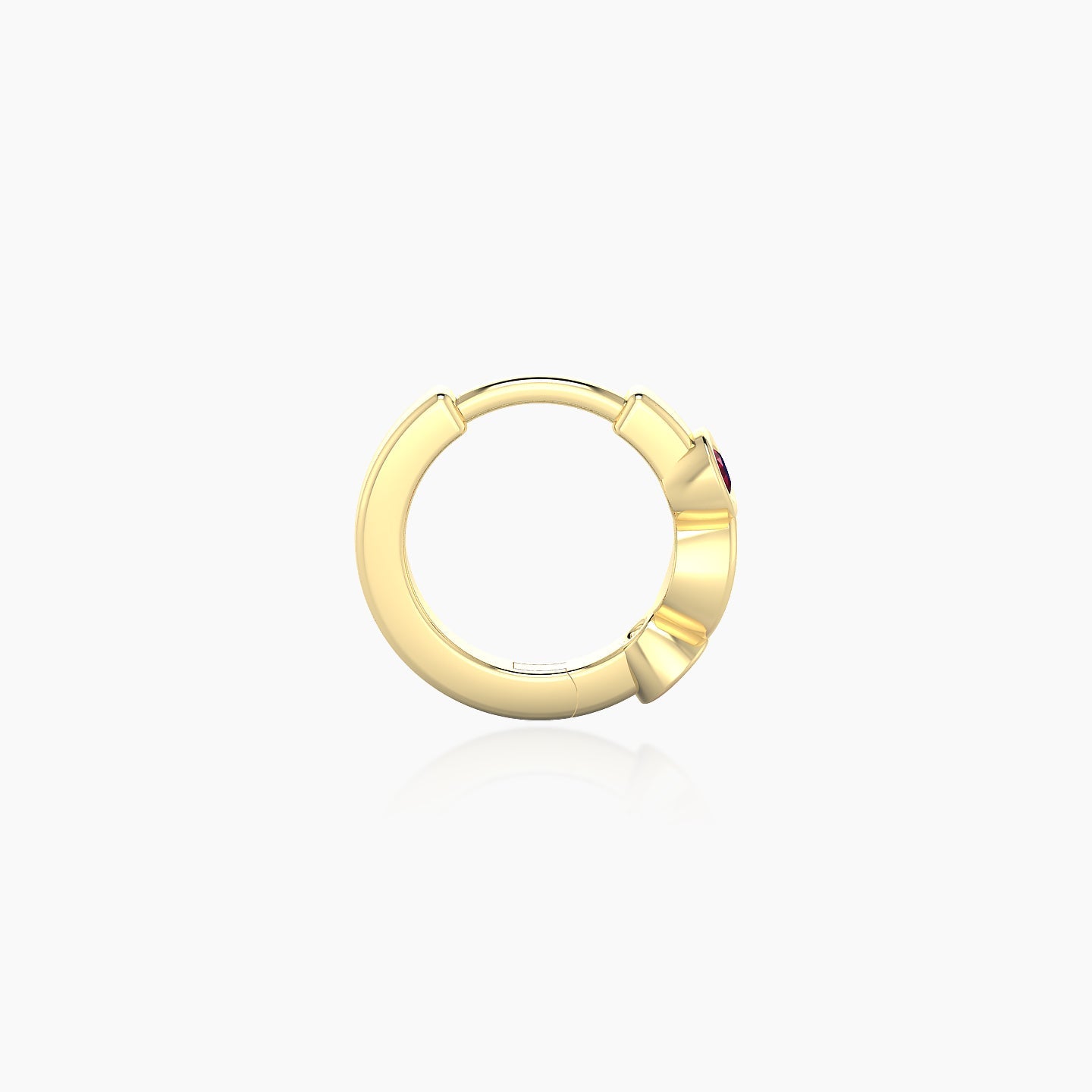 Epona | 18k Yellow Gold 6.5 mm Ruby & Diamond Hoop Piercing