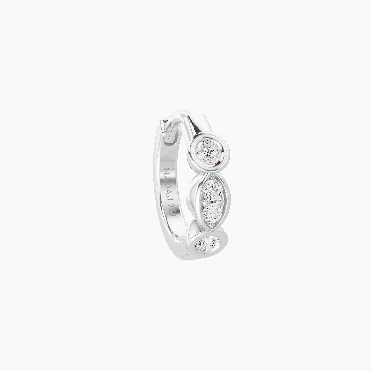 Epona | 18k White Gold 6.5 mm Diamond Nose Ring Piercing