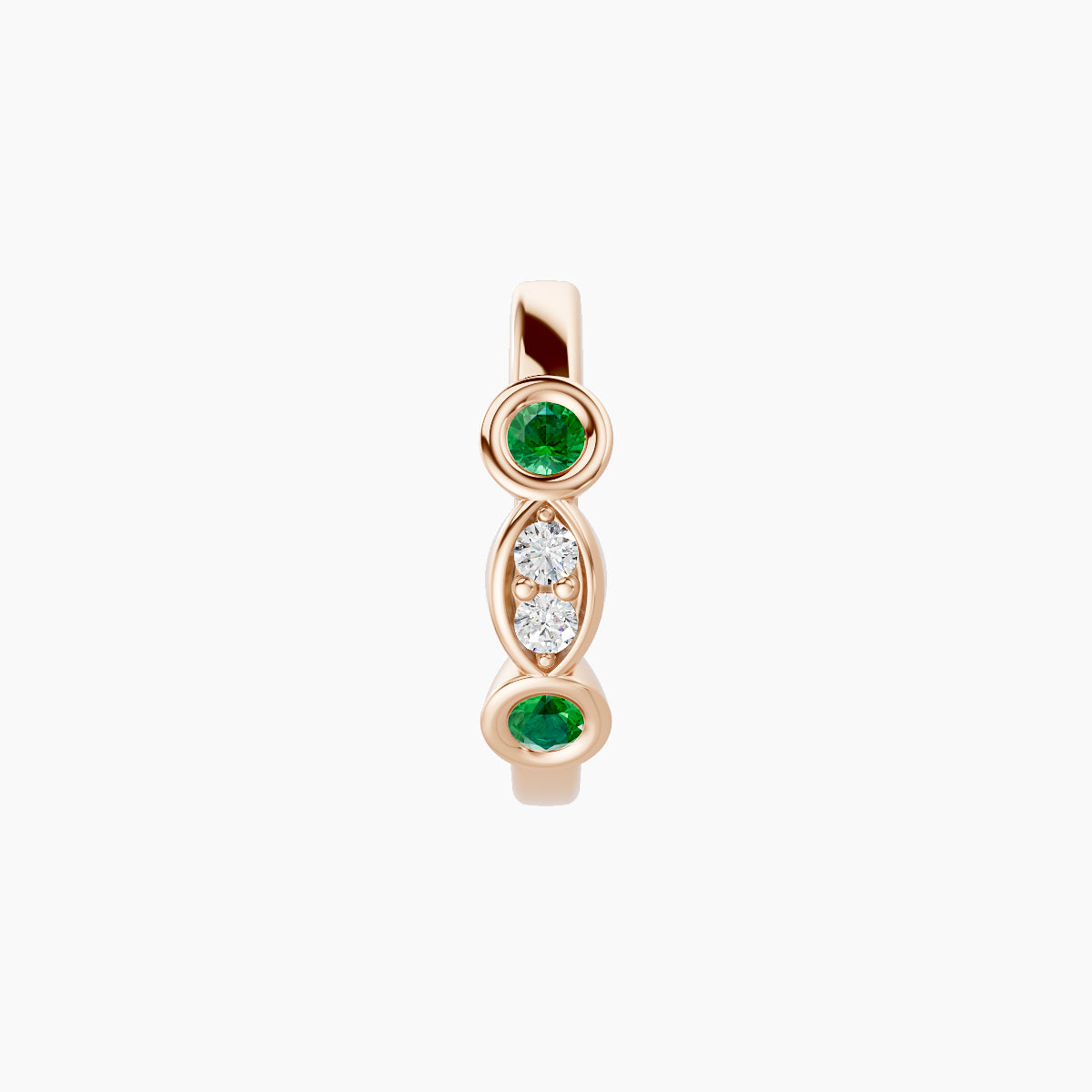Epona | 18k Rose Gold 8 mm Emerald & Diamond Hoop Piercing