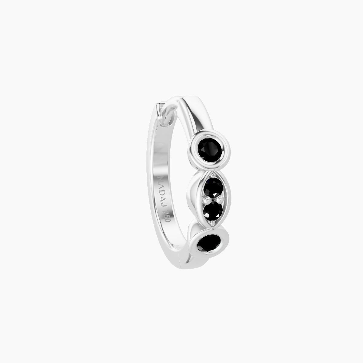 Epona | 18k White Gold 8 mm Black Diamond Hoop Piercing