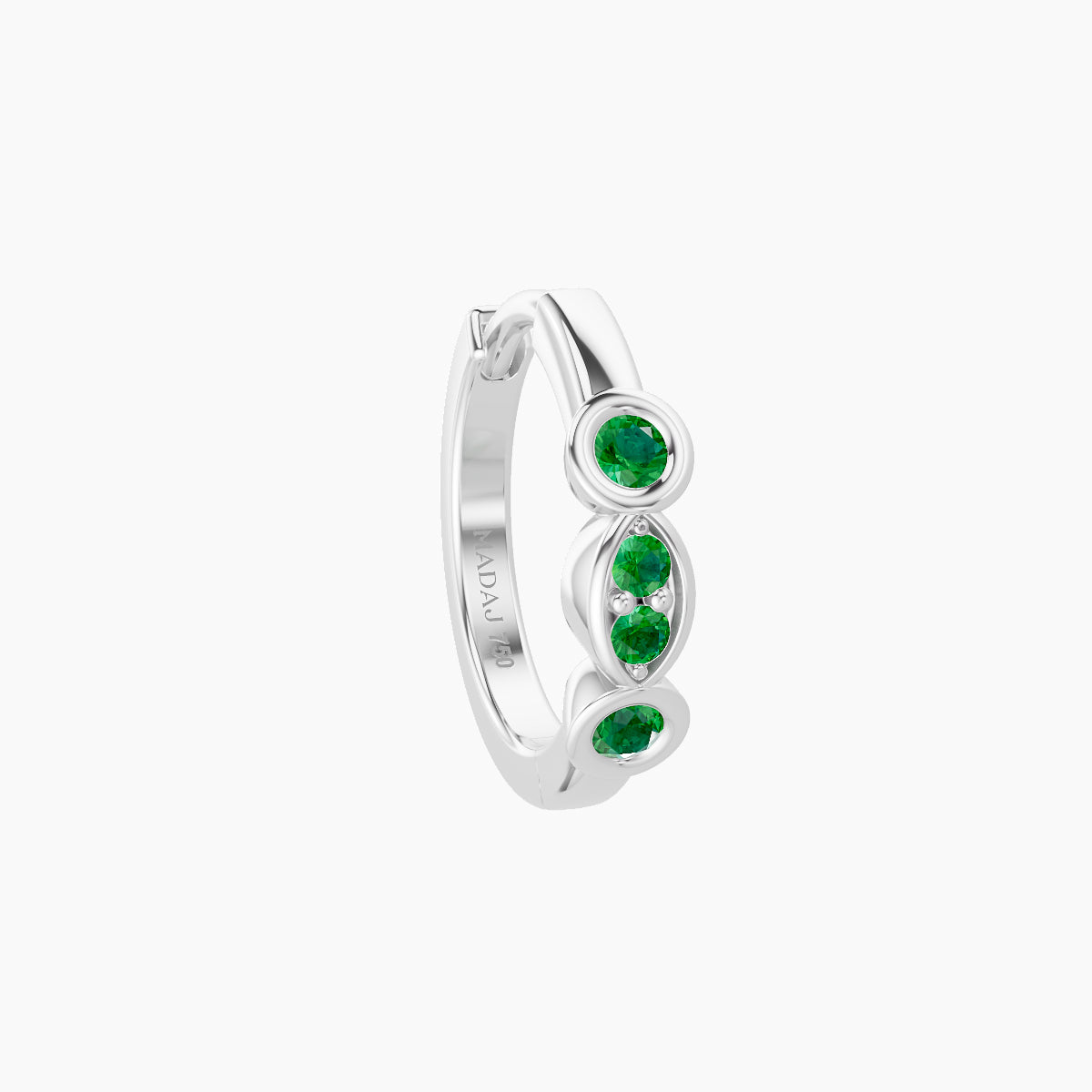 Epona | 18k White Gold 8 mm Emerald Hoop Piercing