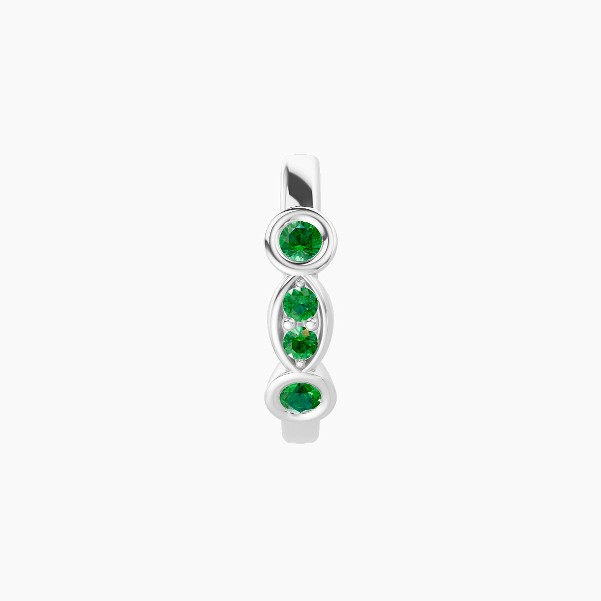 Epona | 18k White Gold 8 mm Emerald Hoop Piercing