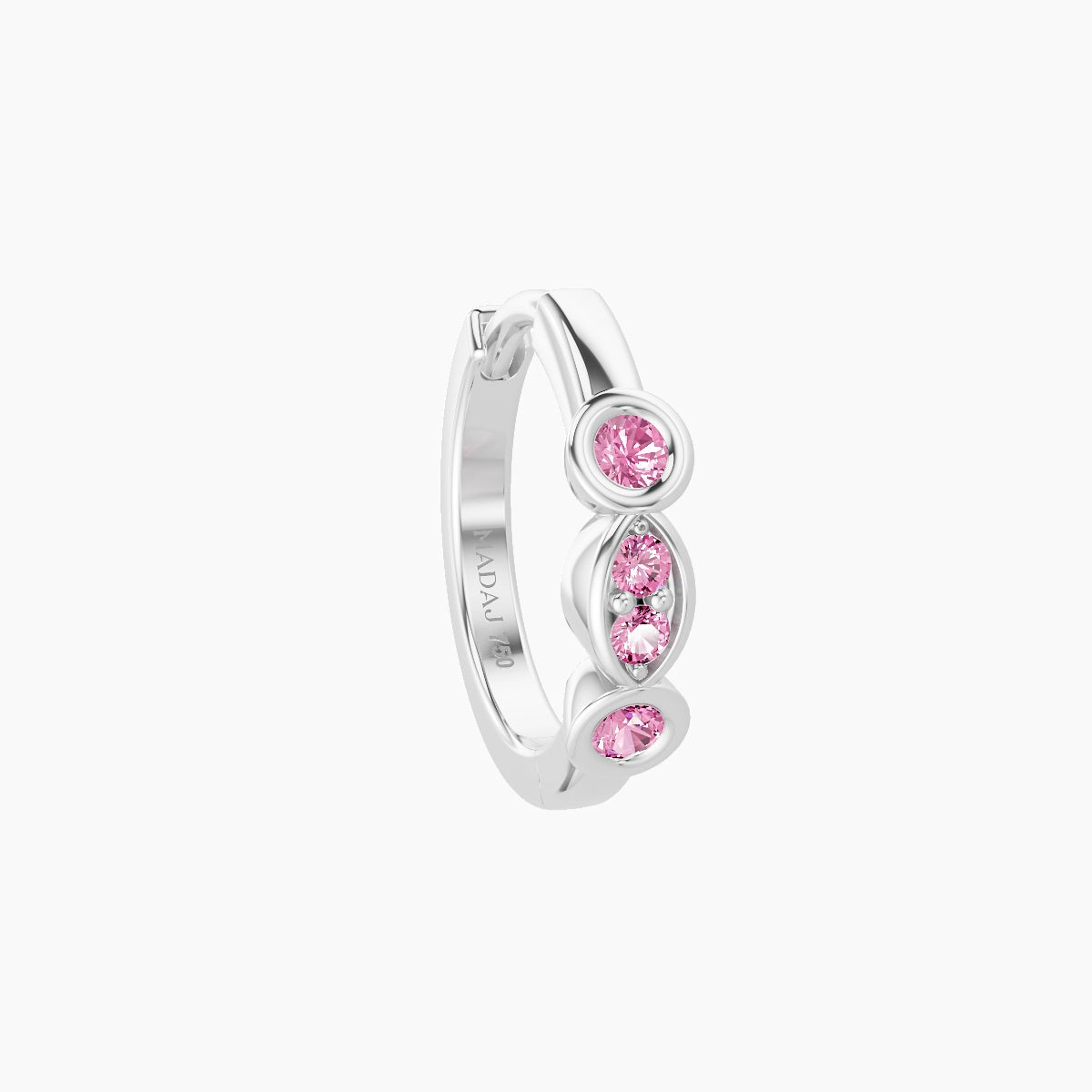 Epona | 18k White Gold 8 mm Pink Sapphire Hoop Piercing