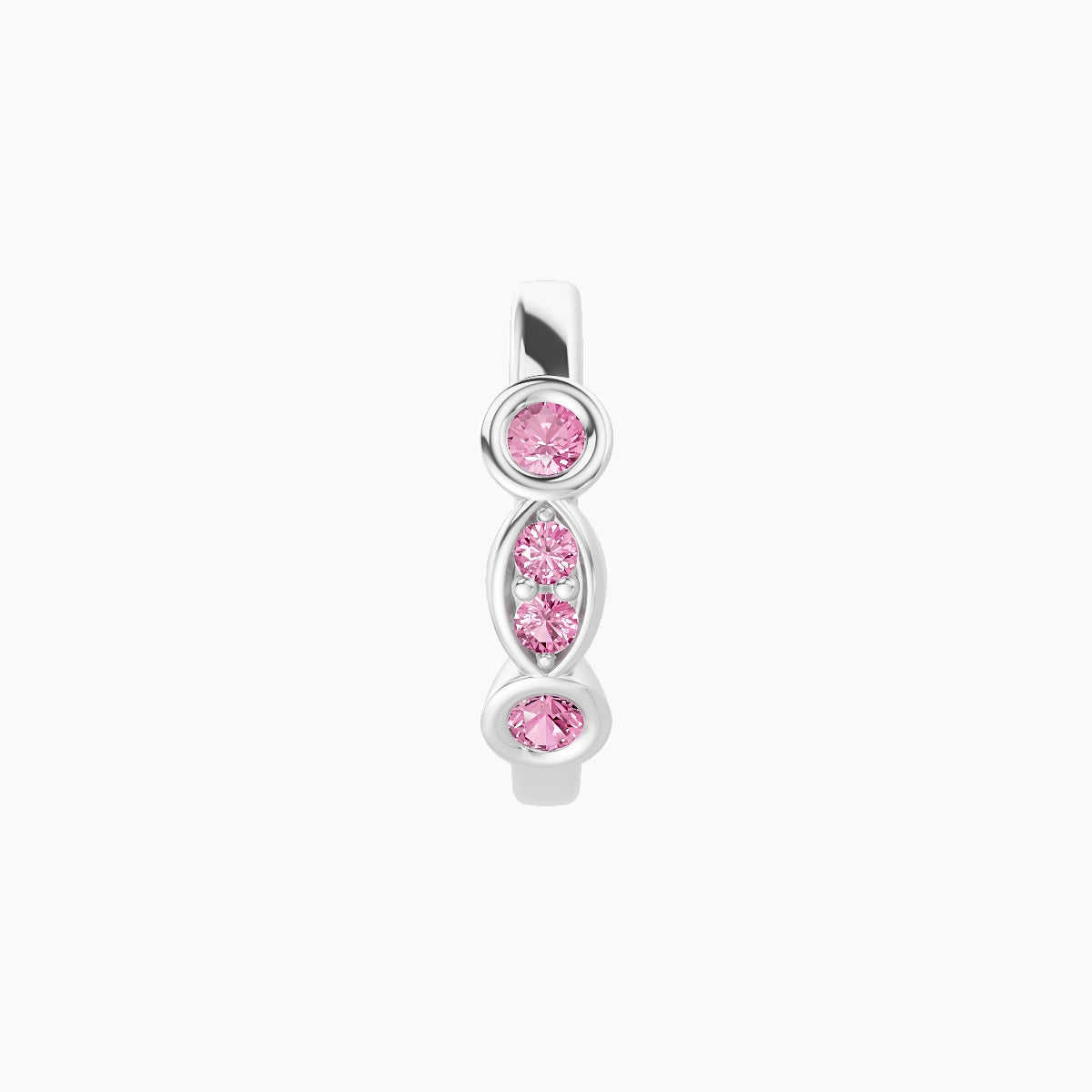 Epona | 18k White Gold 8 mm Pink Sapphire Hoop Piercing