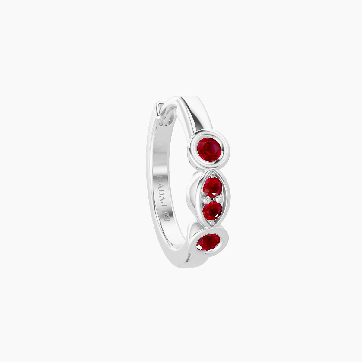 Epona | 18k White Gold 8 mm Ruby Hoop Piercing