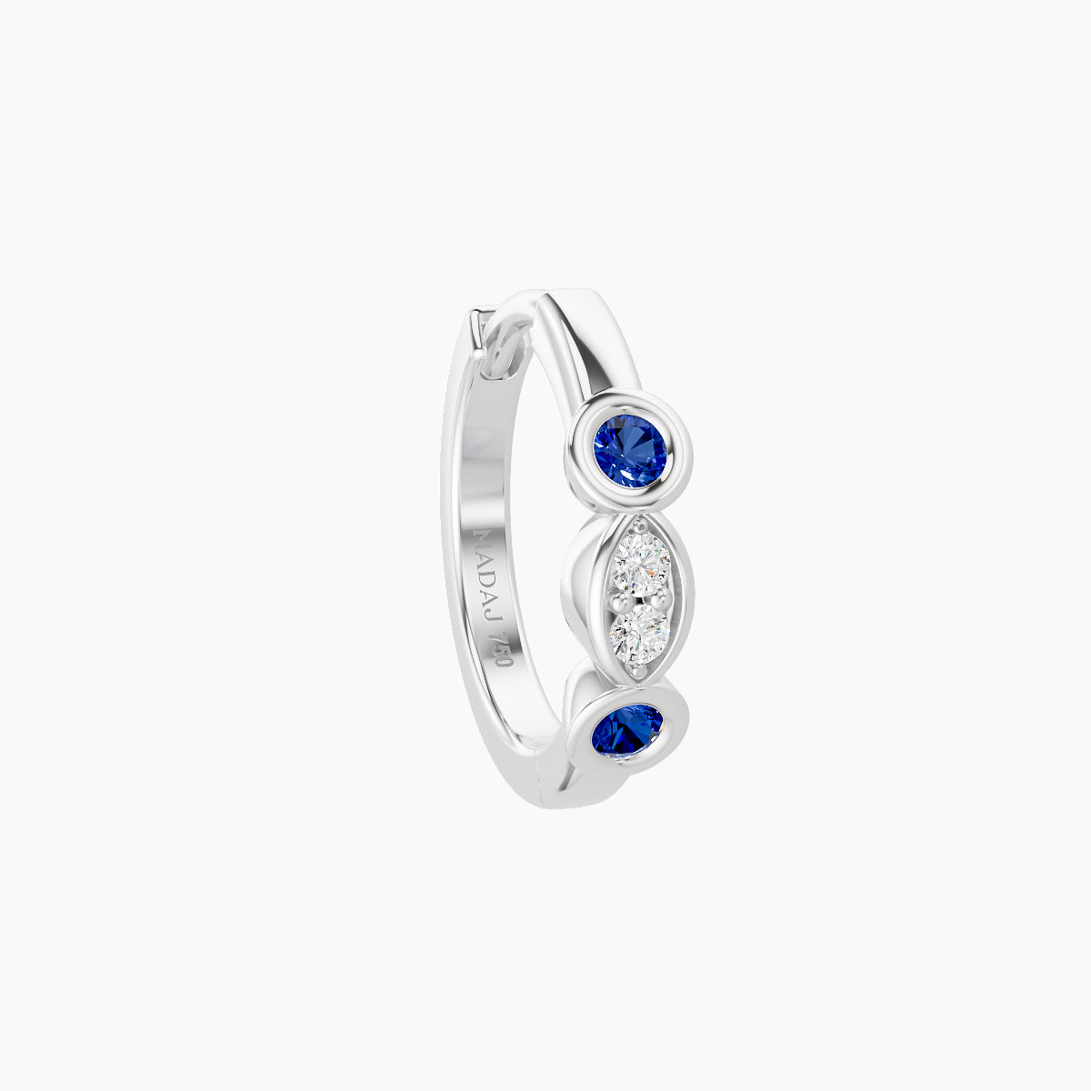 Epona | 18k White Gold 8 mm Sapphire & Diamond Hoop Piercing