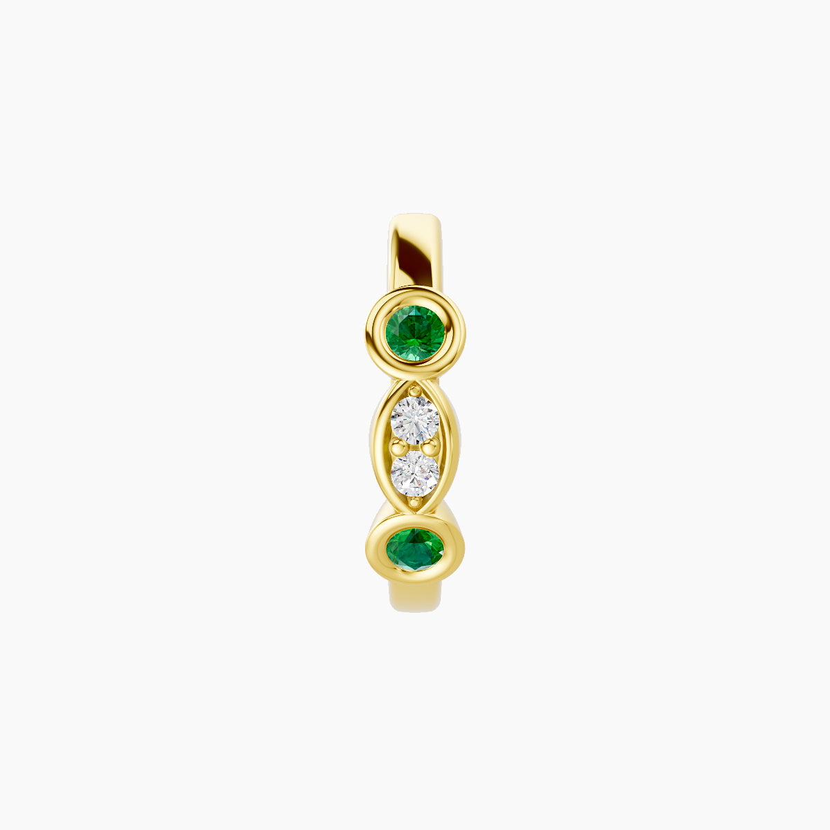 Epona | 18k Yellow Gold 8 mm Emerald & Diamond Hoop Piercing