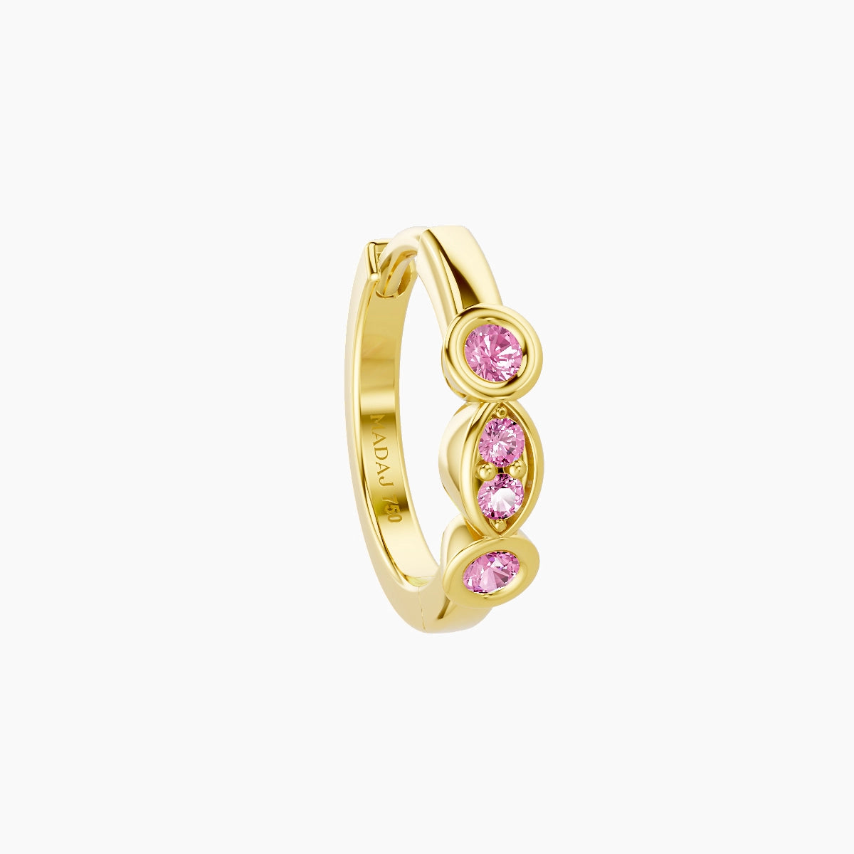 Epona | 18k Yellow Gold 8 mm Pink Sapphire Hoop Piercing