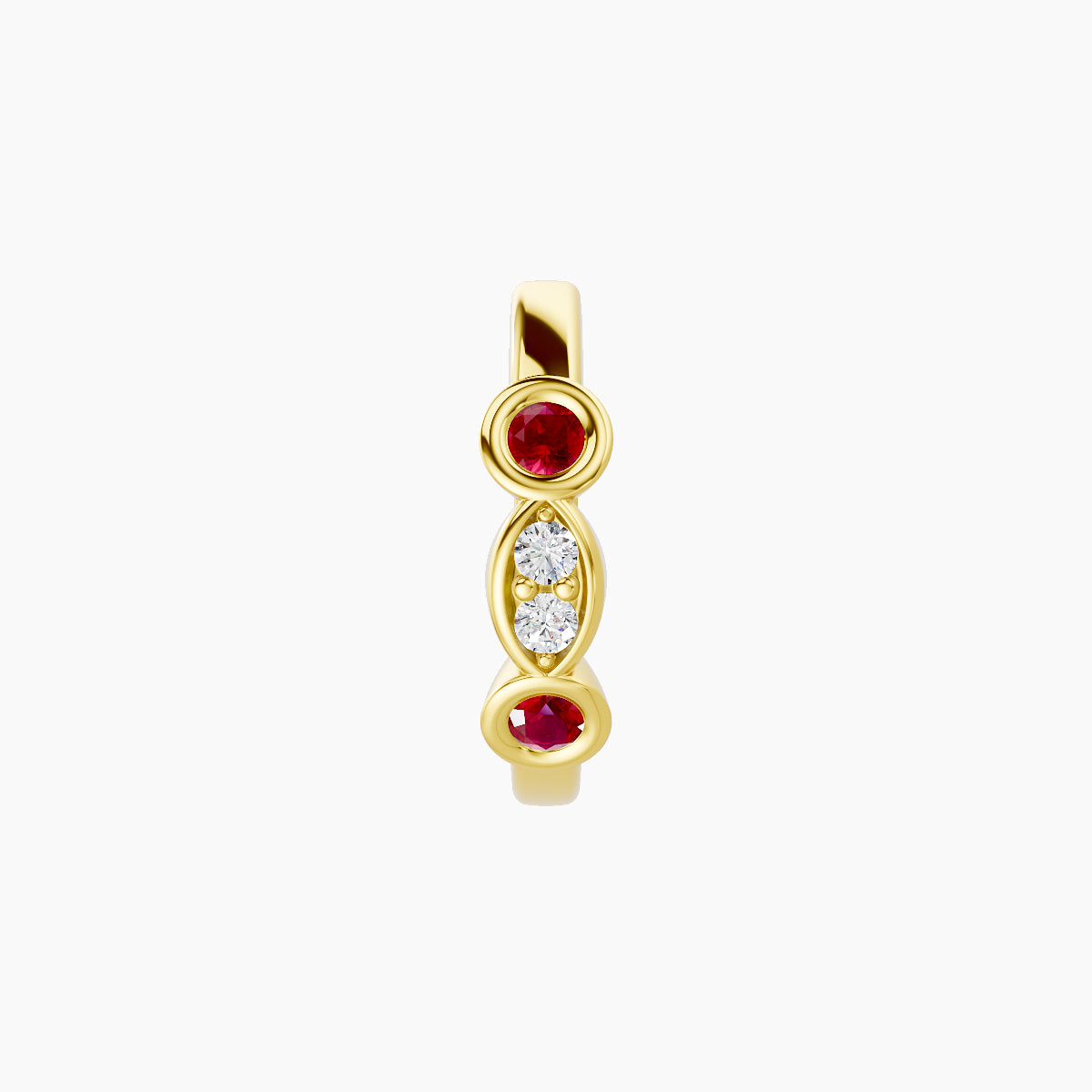 Epona | 18k Yellow Gold 8 mm Ruby & Diamond Hoop Piercing