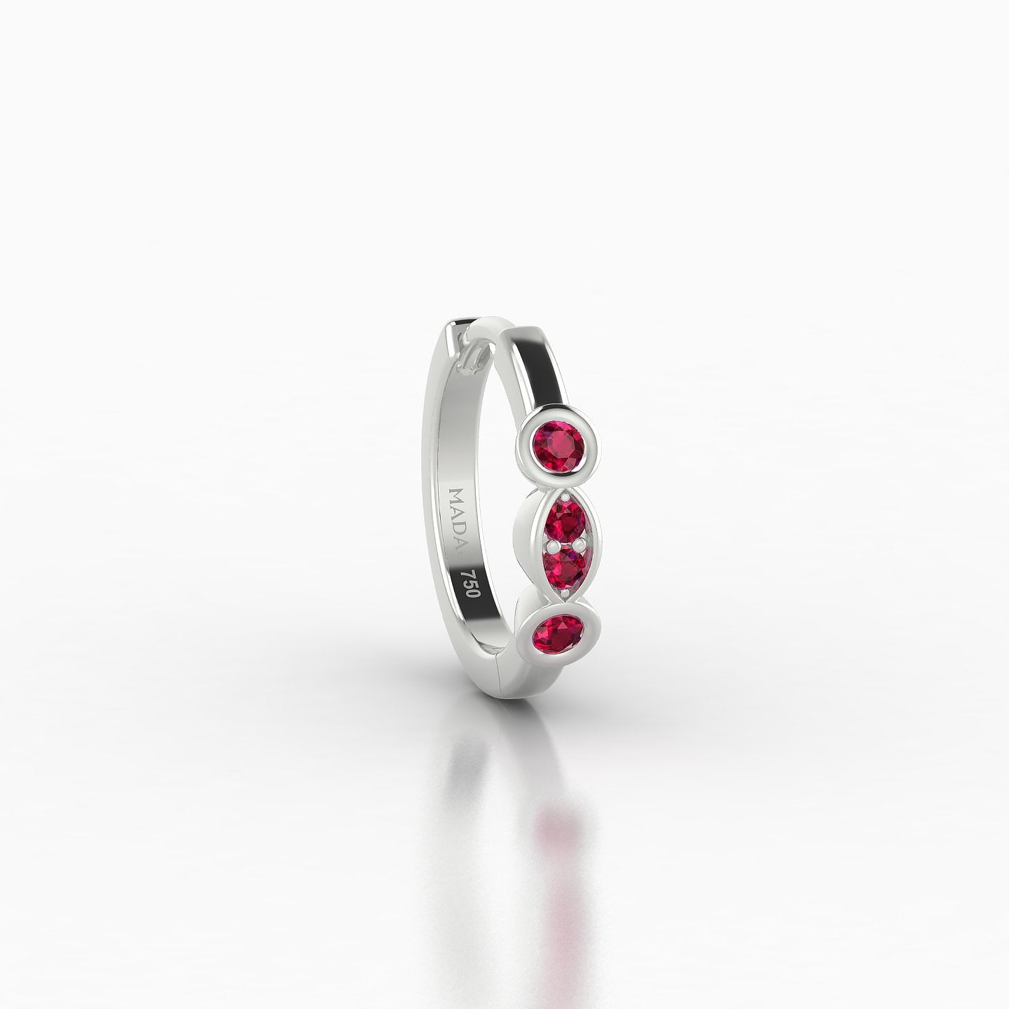 Epona | 18k White Gold 8 mm Ruby Hoop Piercing
