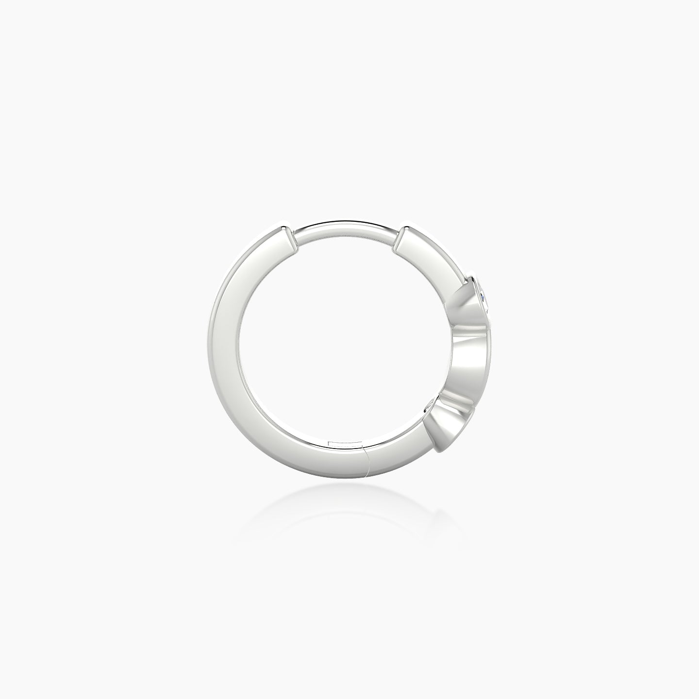 Epona | 18k White Gold 8 mm Diamond Hoop Piercing