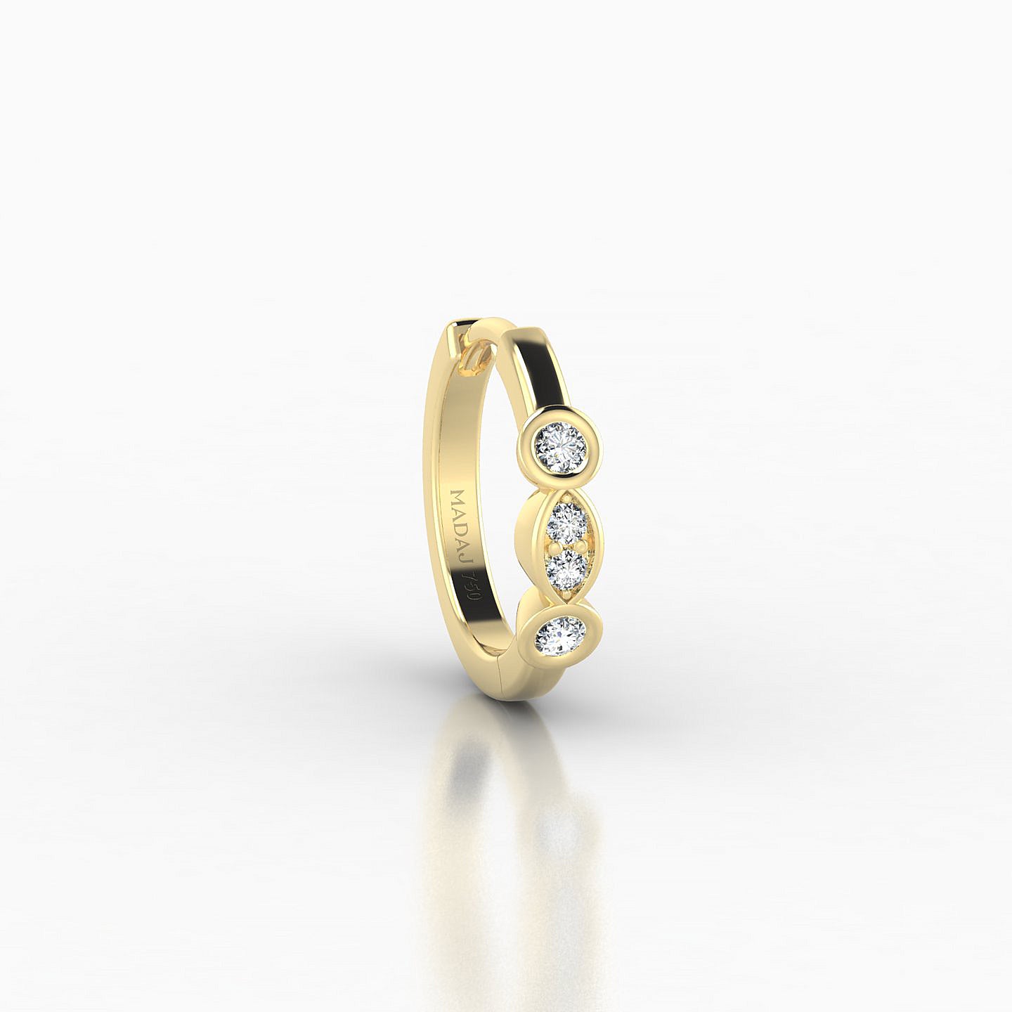 Epona | 18k Yellow Gold 8 mm Diamond Nose Ring Piercing