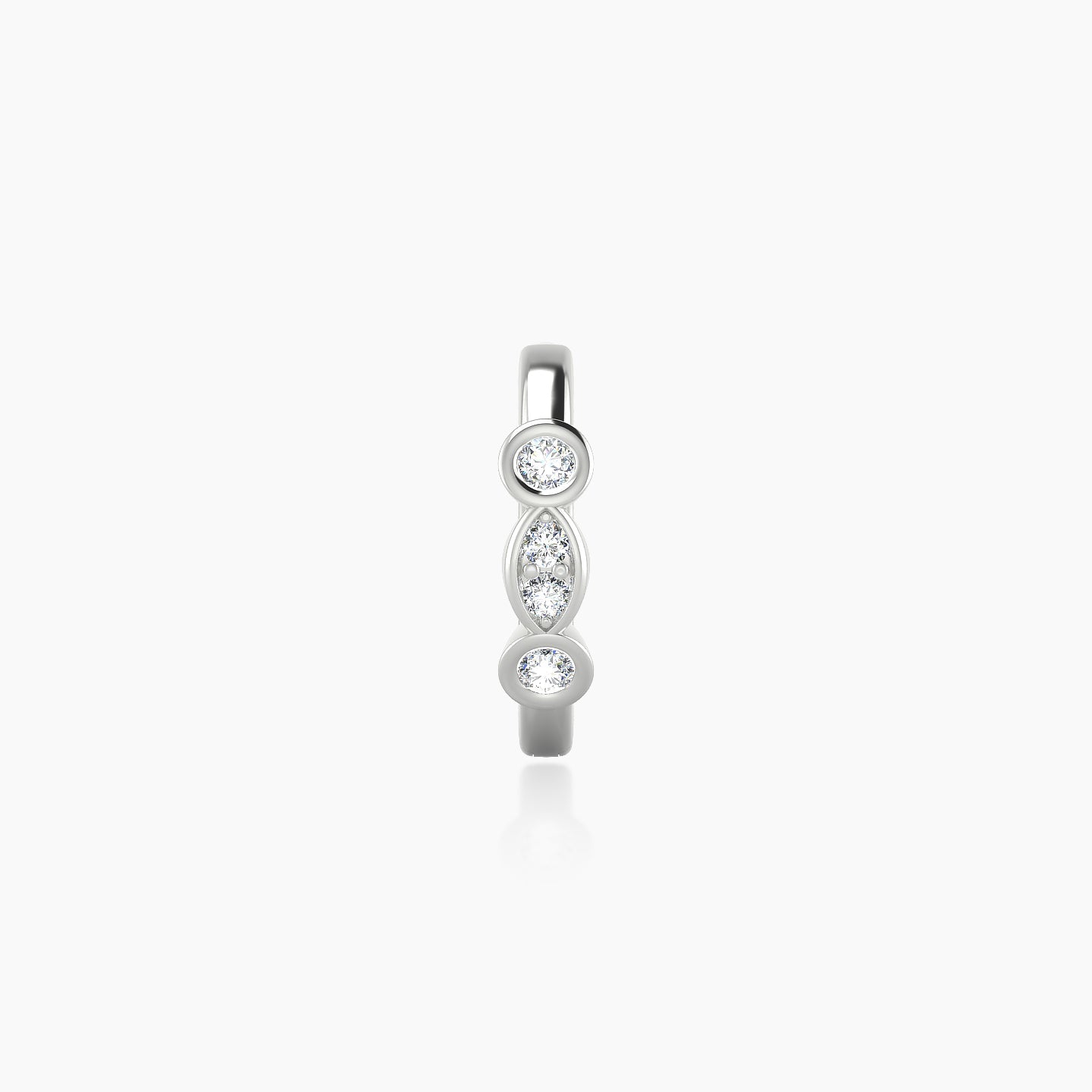 Epona | 18k White Gold 8 mm Diamond Nose Ring Piercing