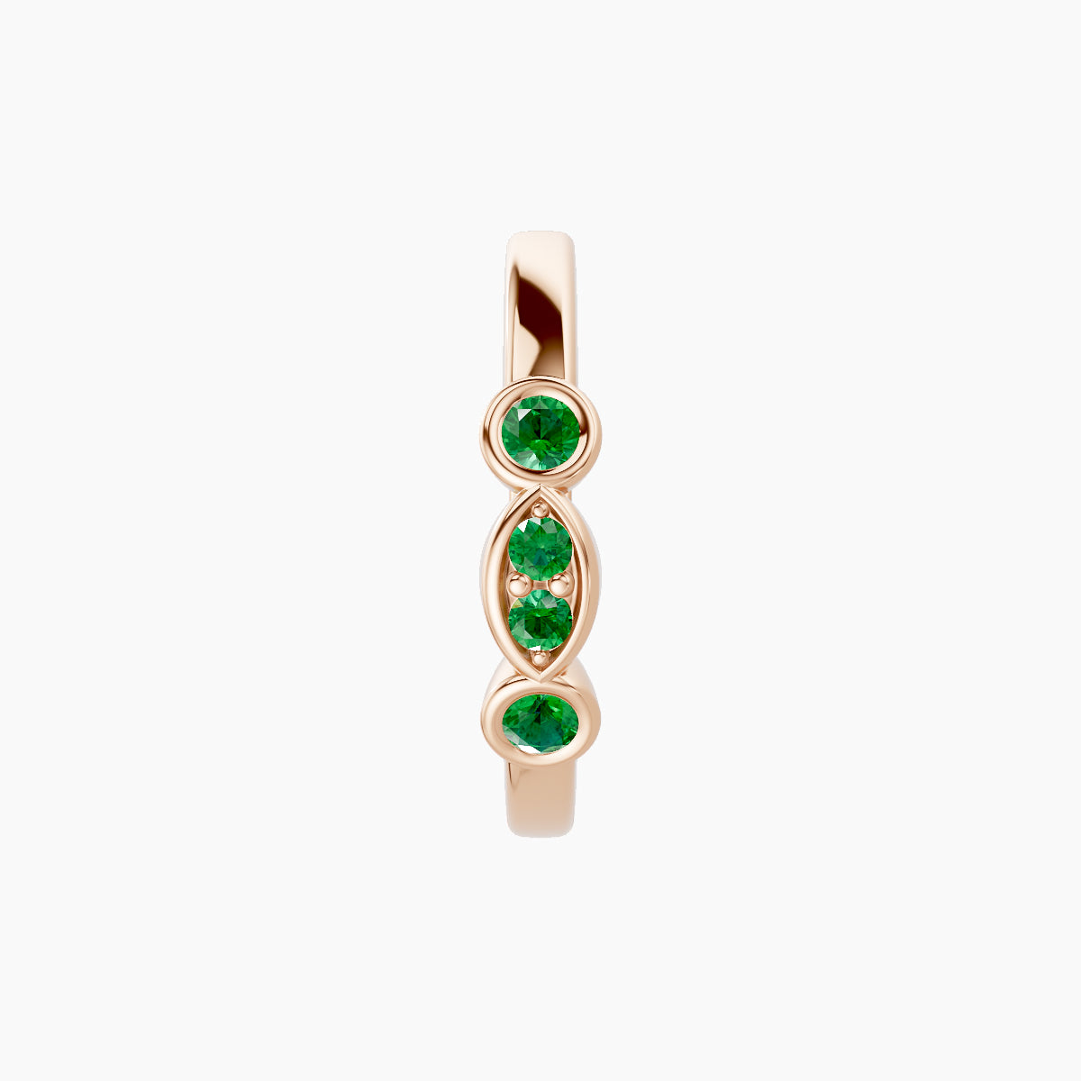 Epona | 18k Rose Gold 9.5 mm Emerald Hoop Piercing