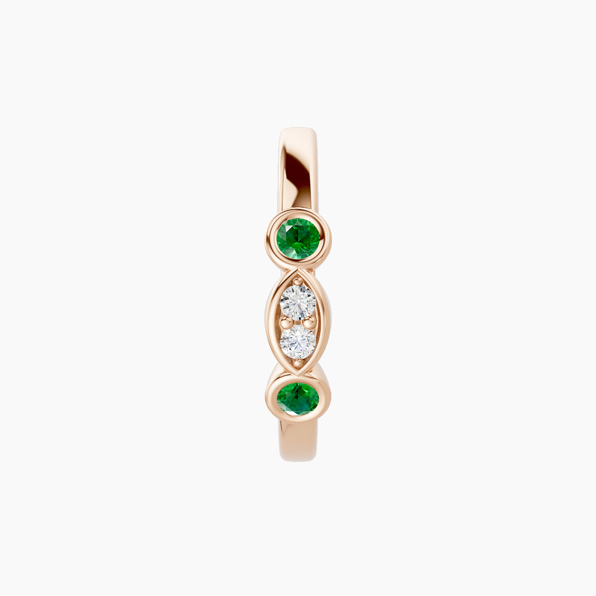 Epona | 18k Rose Gold 9.5 mm Emerald & Diamond Hoop Piercing