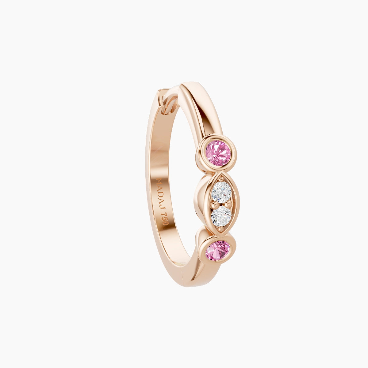 Epona | 18k Rose Gold 9.5 mm Pink Sapphire & Diamond Hoop Piercing