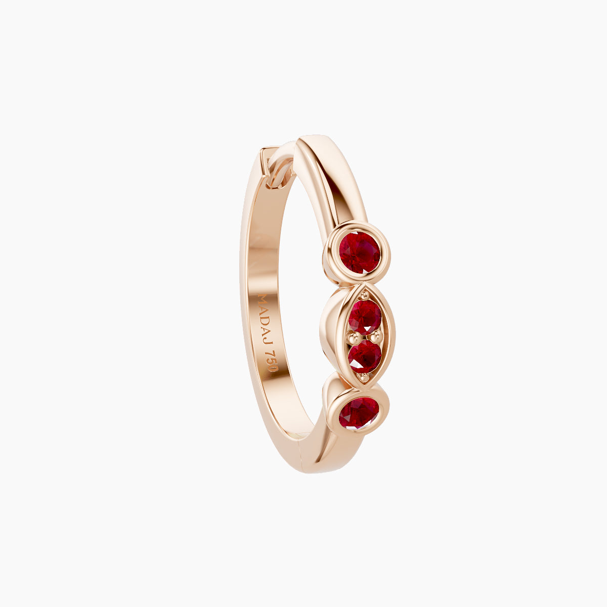 Epona | 18k Rose Gold 9.5 mm Ruby Hoop Piercing