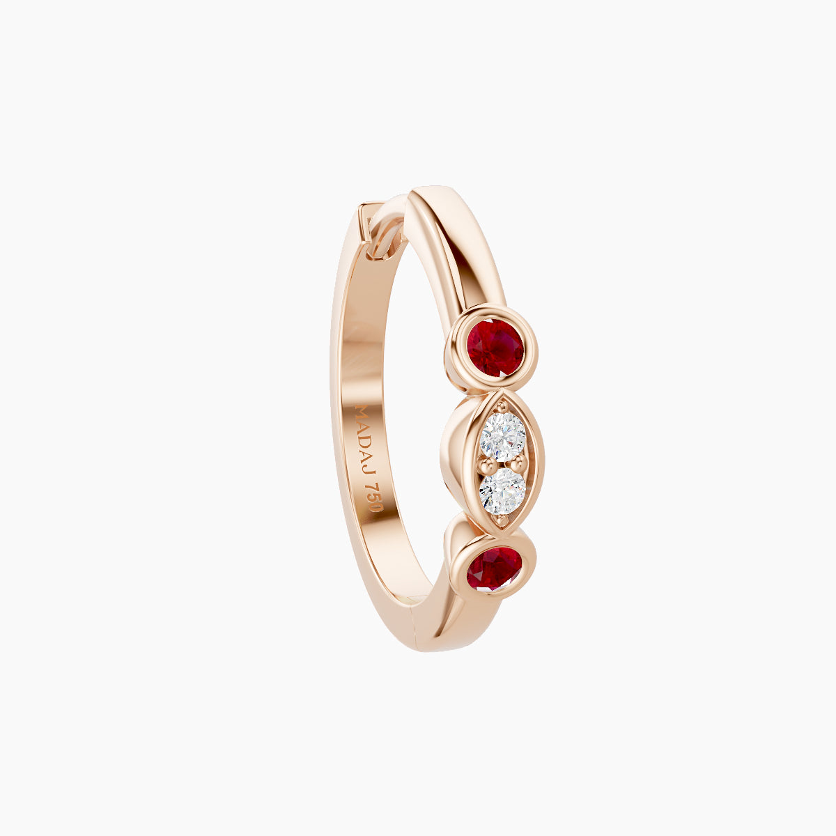 Epona | 18k Rose Gold 9.5 mm Ruby & Diamond Hoop Piercing
