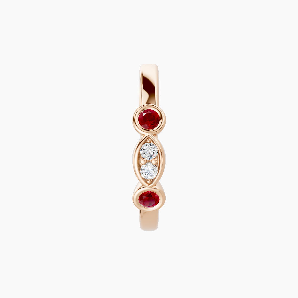 Epona | 18k Rose Gold 9.5 mm Ruby & Diamond Hoop Piercing
