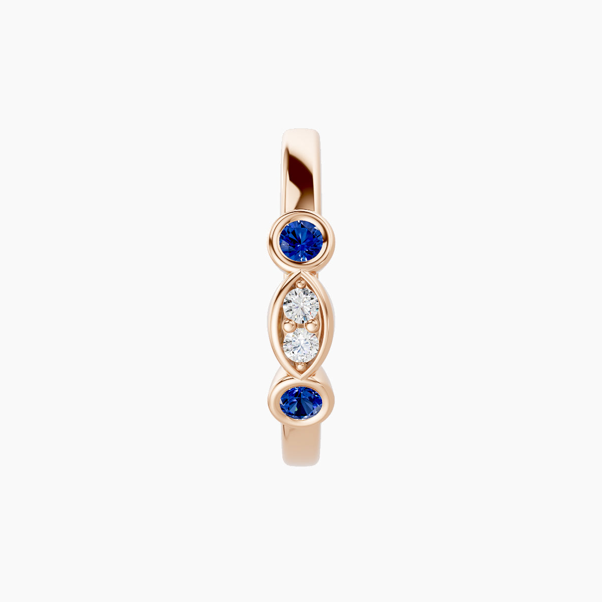 Epona | 18k Rose Gold 9.5 mm Sapphire & Diamond Hoop Piercing