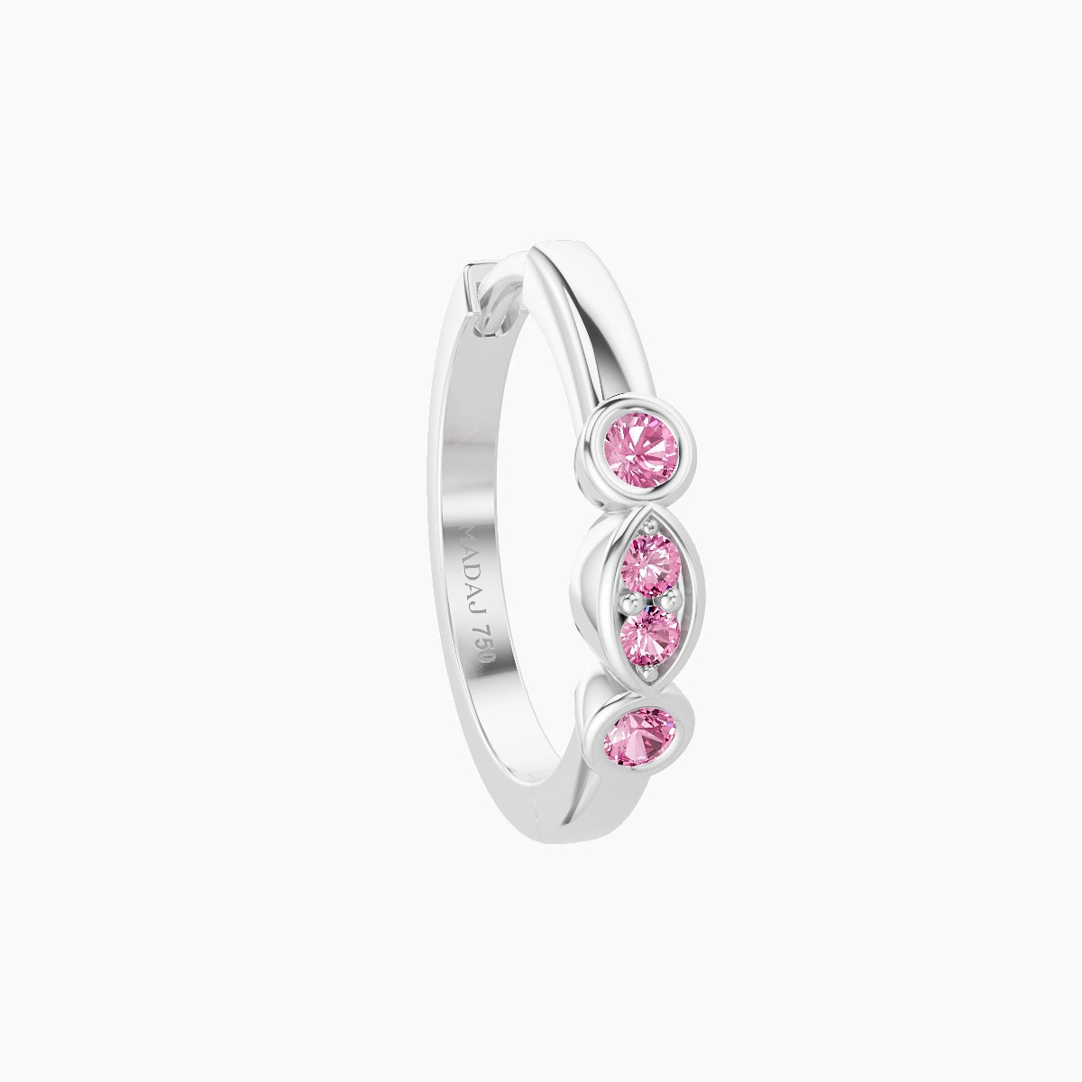 Epona | 18k White Gold 9.5 mm Pink Sapphire Hoop Piercing